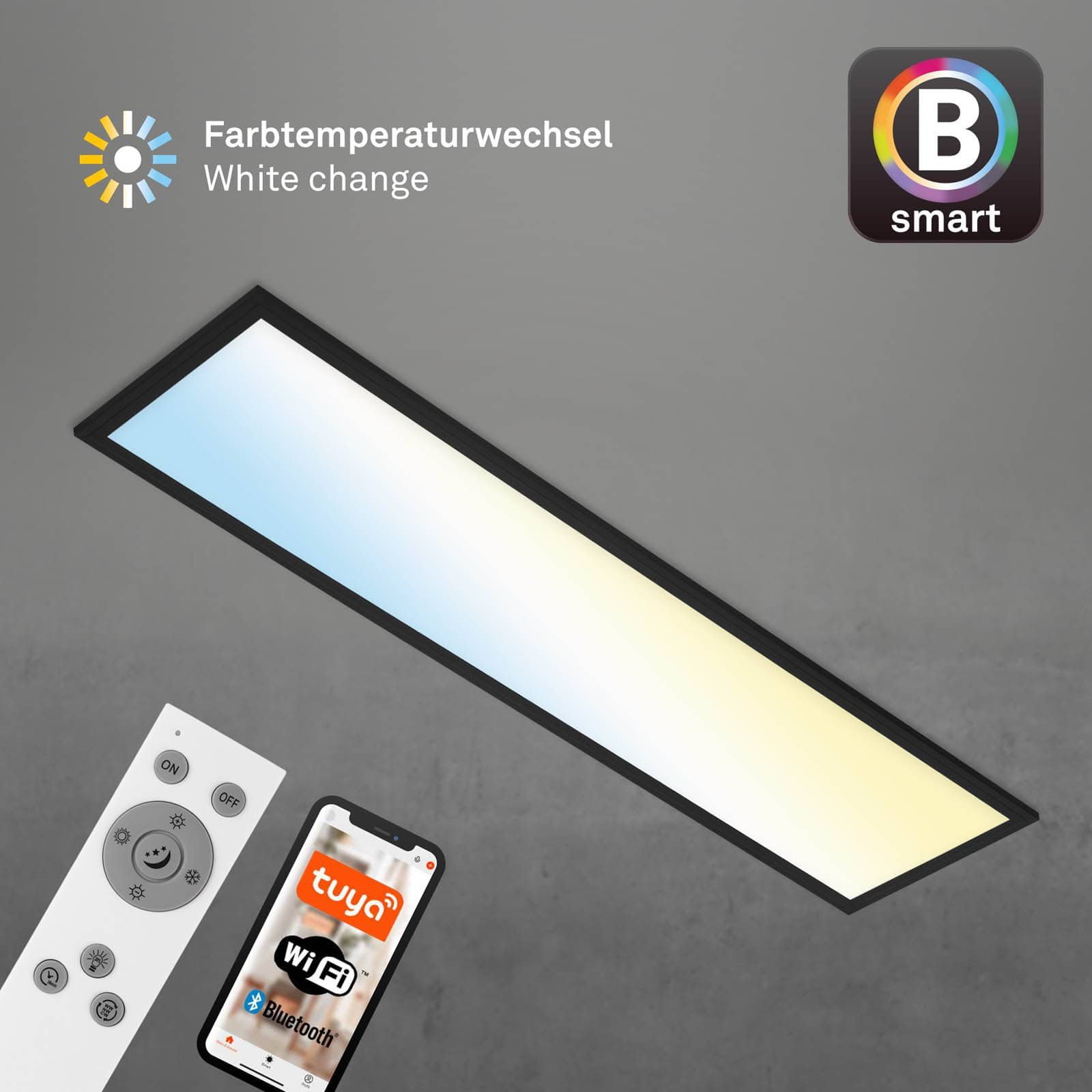 BRILO 7385-015 CCT svítidlo LED panel, 100 cm, 28 W, 3000 lm, černá - BRILO (obrázek 4)