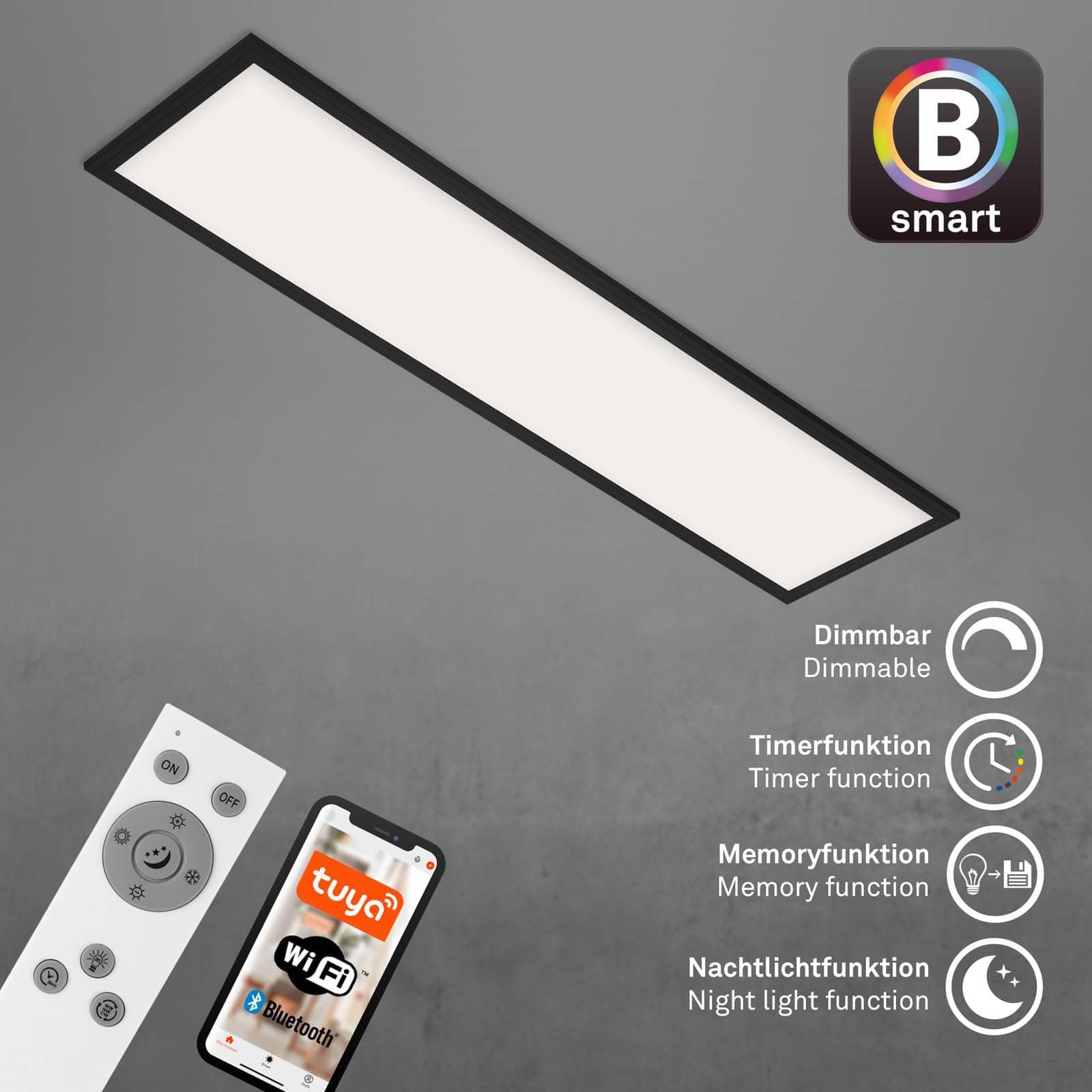 BRILO 7385-015 CCT svítidlo LED panel, 100 cm, 28 W, 3000 lm, černá - BRILO (obrázek 5)