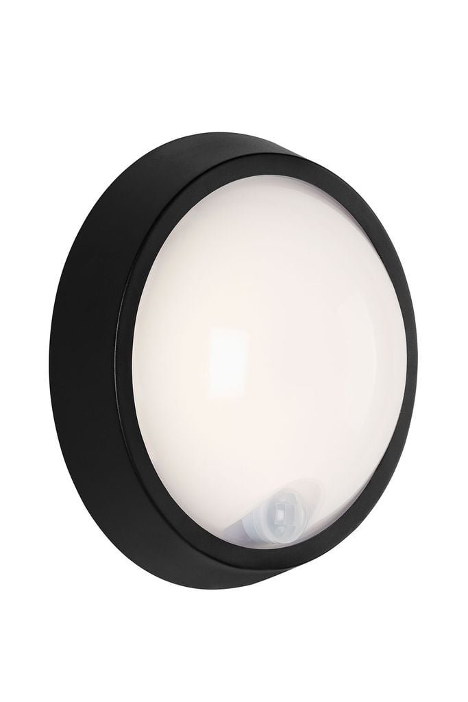 BRILO 3352-015 LED venkovní svítidlo s čidlem, pr. 17 cm, 12 W, černá - BRILO