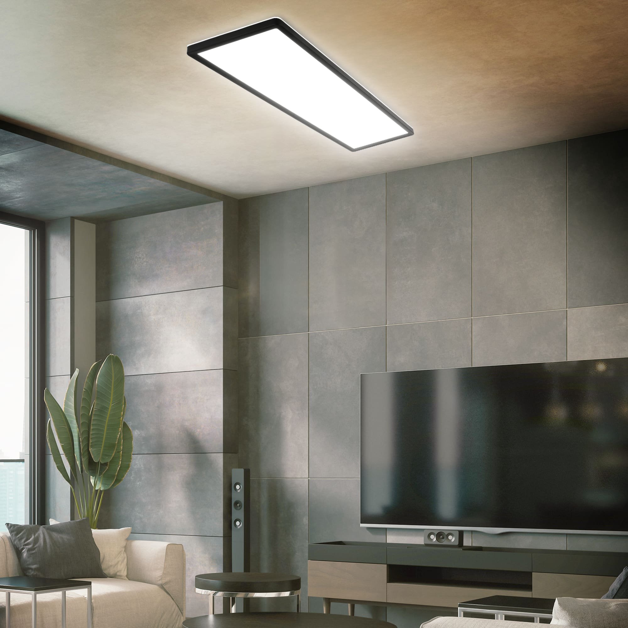 BRILO 7402-415 Ultraplochý LED panel s přímým a nepřímým osvětlením, 29,3 cm, LED, 22 W, 3000 lm, černá - BRILO (obrázek 6)