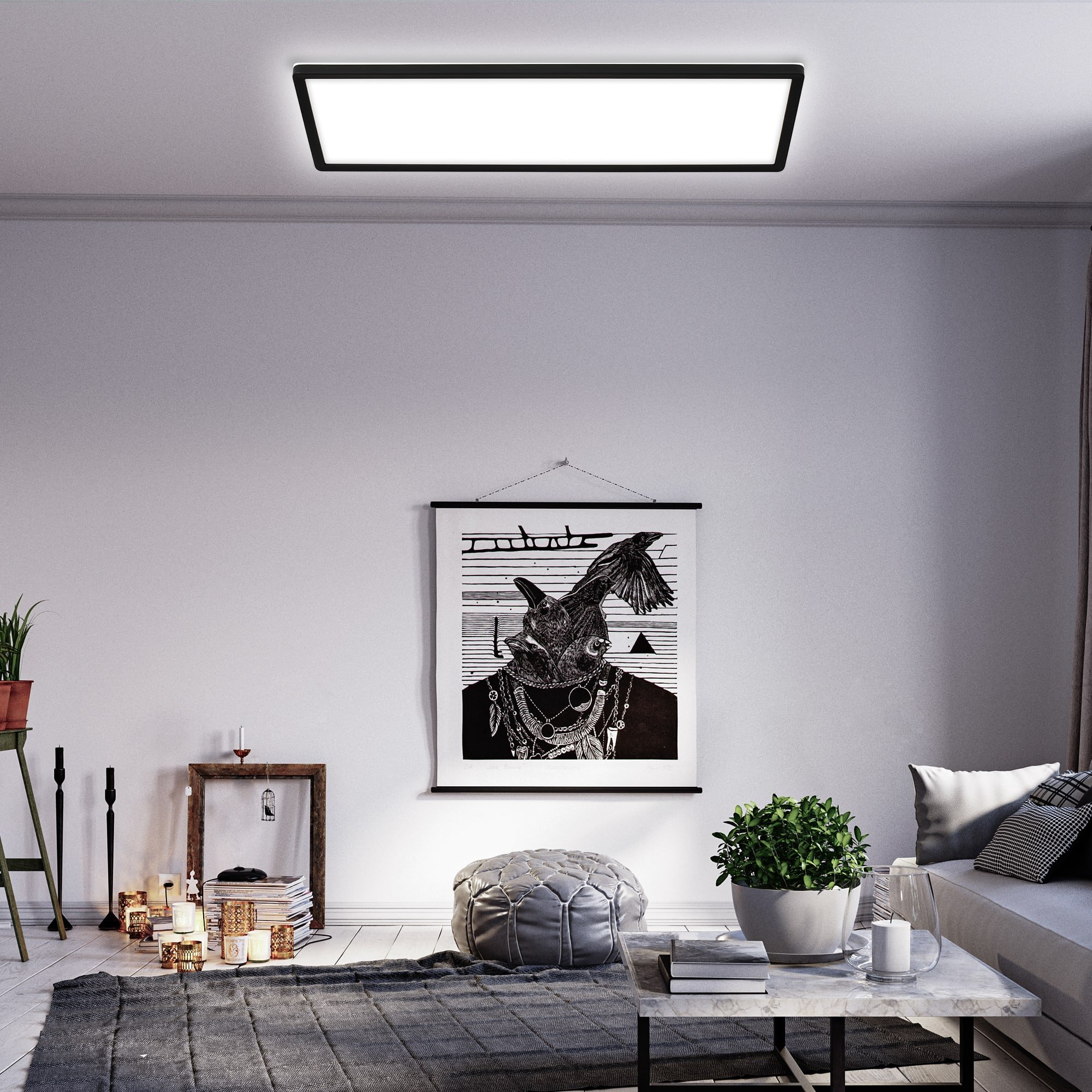 BRILO 7402-415 Ultraplochý LED panel s přímým a nepřímým osvětlením, 29,3 cm, LED, 22 W, 3000 lm, černá - BRILO (obrázek 8)