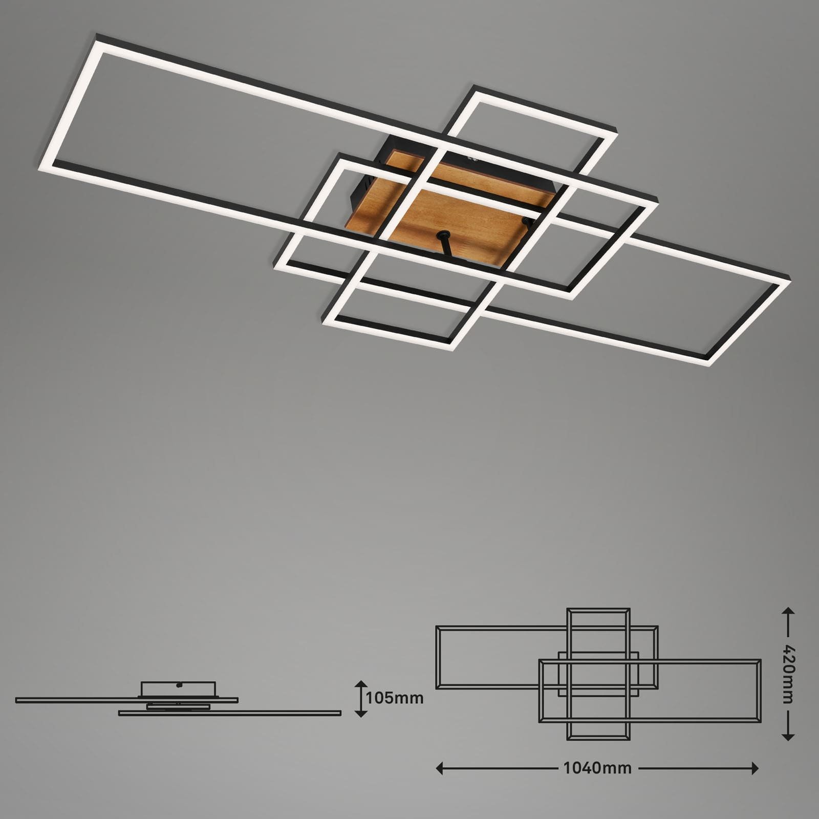 BRILO 3156-014 LED CCT rám 104 cm 2x19W 2500lm černá - BRILO (obrázek 7)