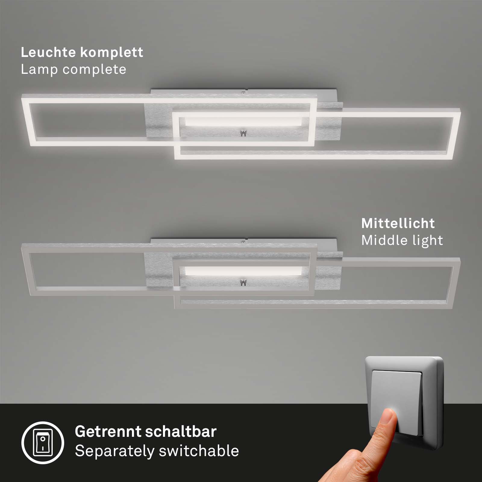 BRILO 3546-018 LED stropní svítidlo, 82,7 cm, 40 W, 4400 lm, hliník - BRILO (obrázek 3)