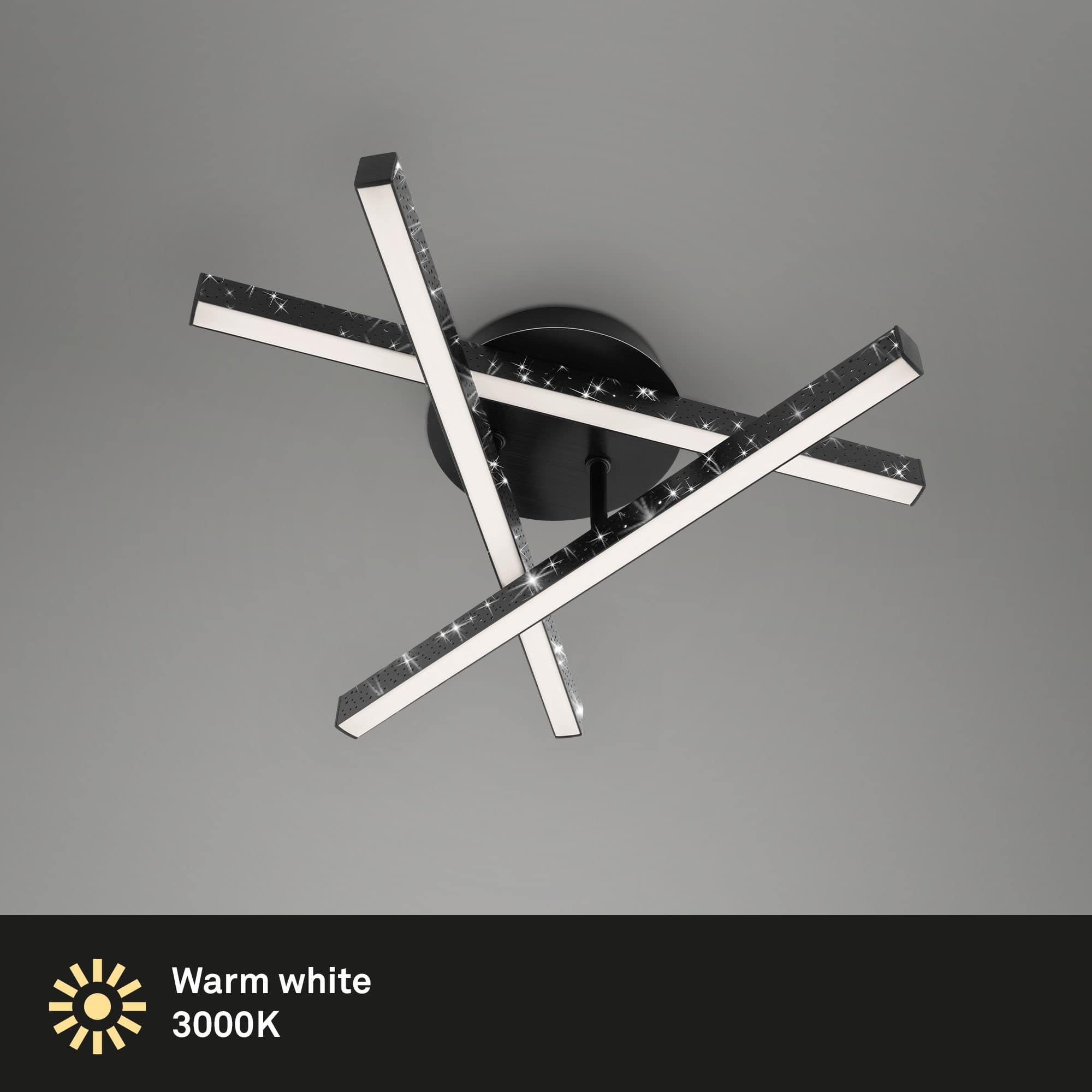 BRILO 3518-035 LED stropní svítidlo, 40 cm, 15 W, 2200 lm, černá - BRILO (obrázek 2)