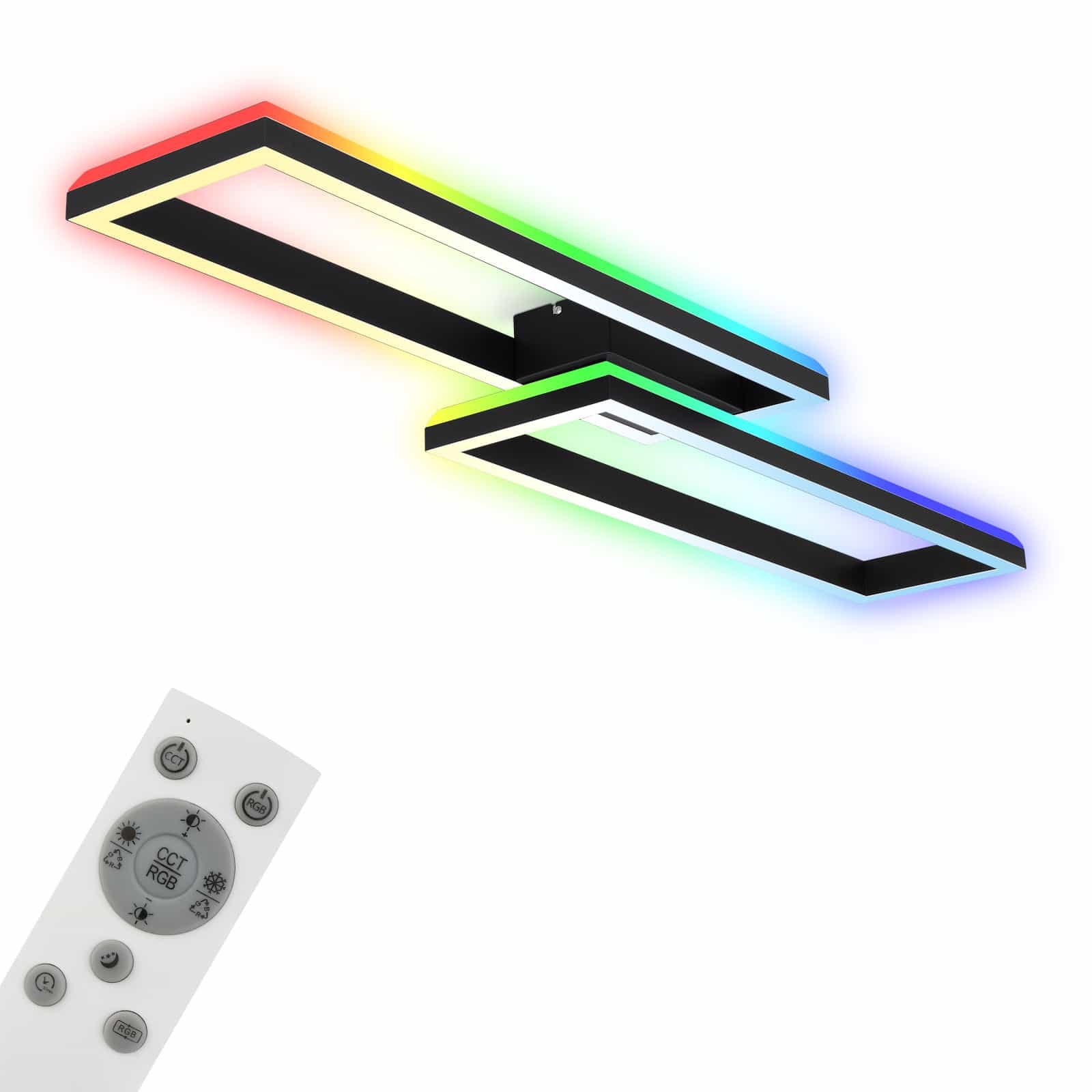 BRILO 3754-015 RGB CCT LED stropní svítidlo 119,5cm 45W 4400lm černá - BRILO