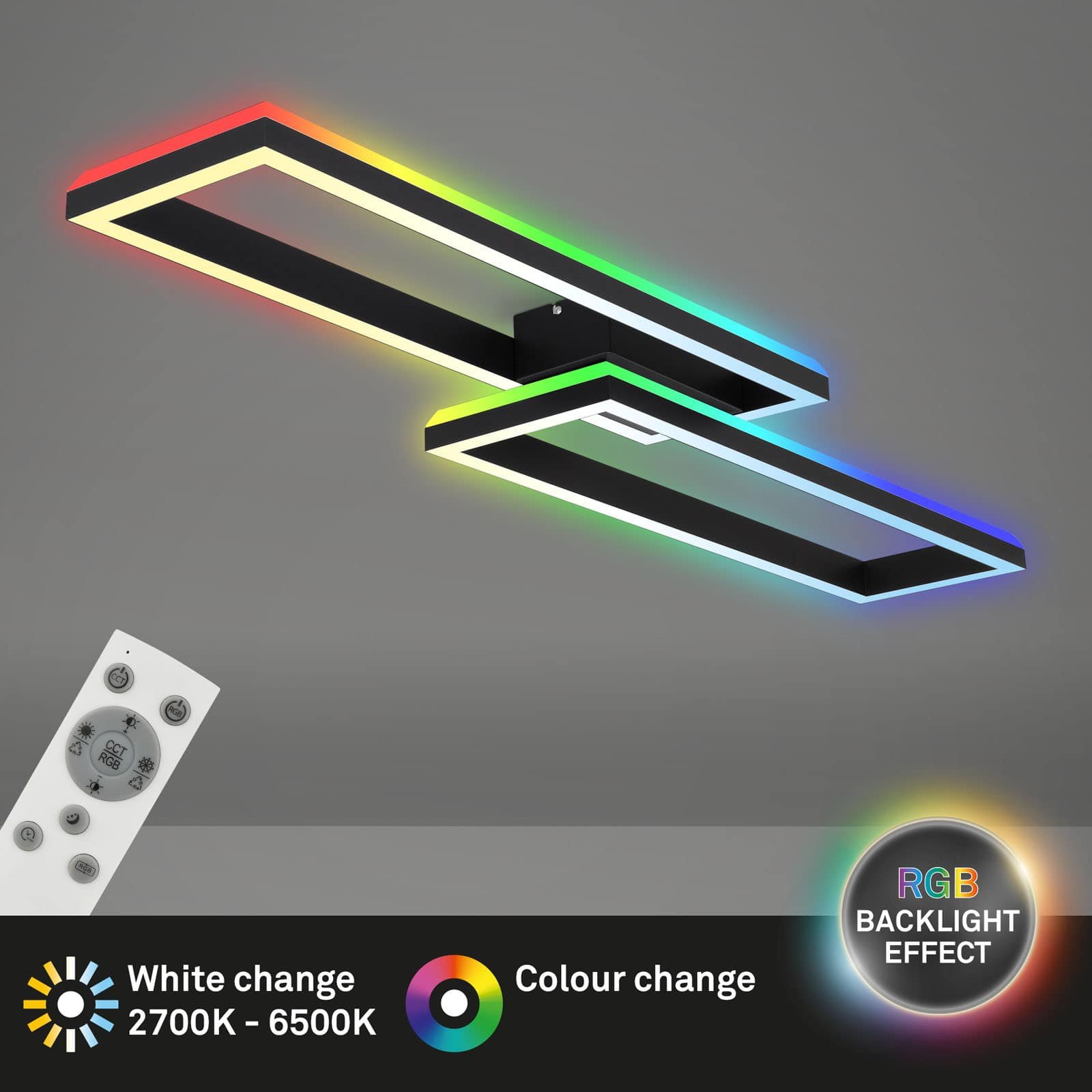 BRILO 3754-015 RGB CCT LED stropní svítidlo 119,5cm 45W 4400lm černá - BRILO (obrázek 3)