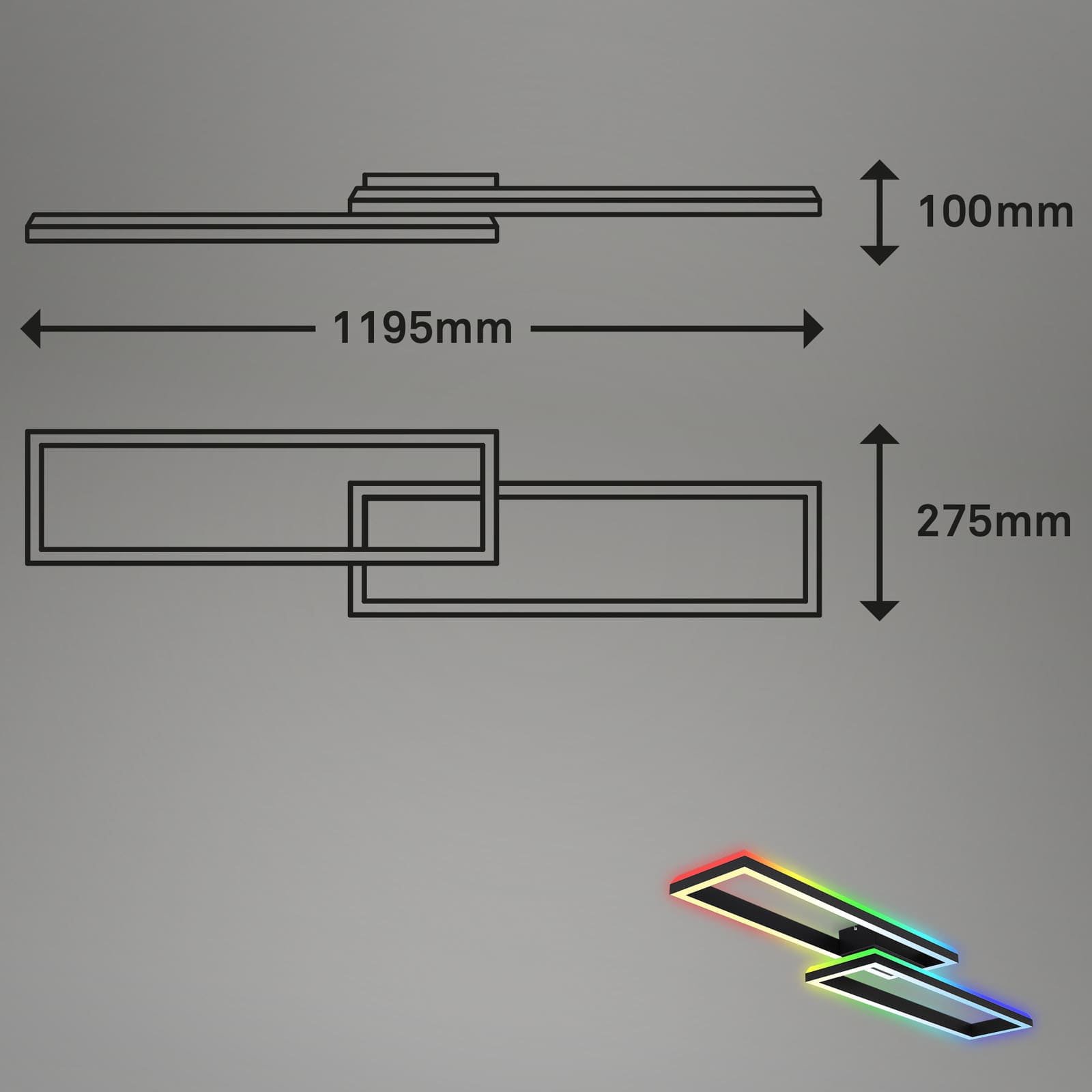 BRILO 3754-015 RGB CCT LED stropní svítidlo 119,5cm 45W 4400lm černá - BRILO (obrázek 11)
