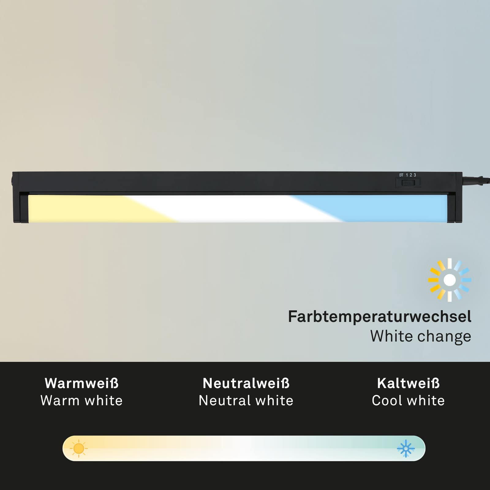 BRILO 2224-015 LED skříňkové svítidlo 54,5 cm 6W 800lm černá - BRILO (obrázek 4)