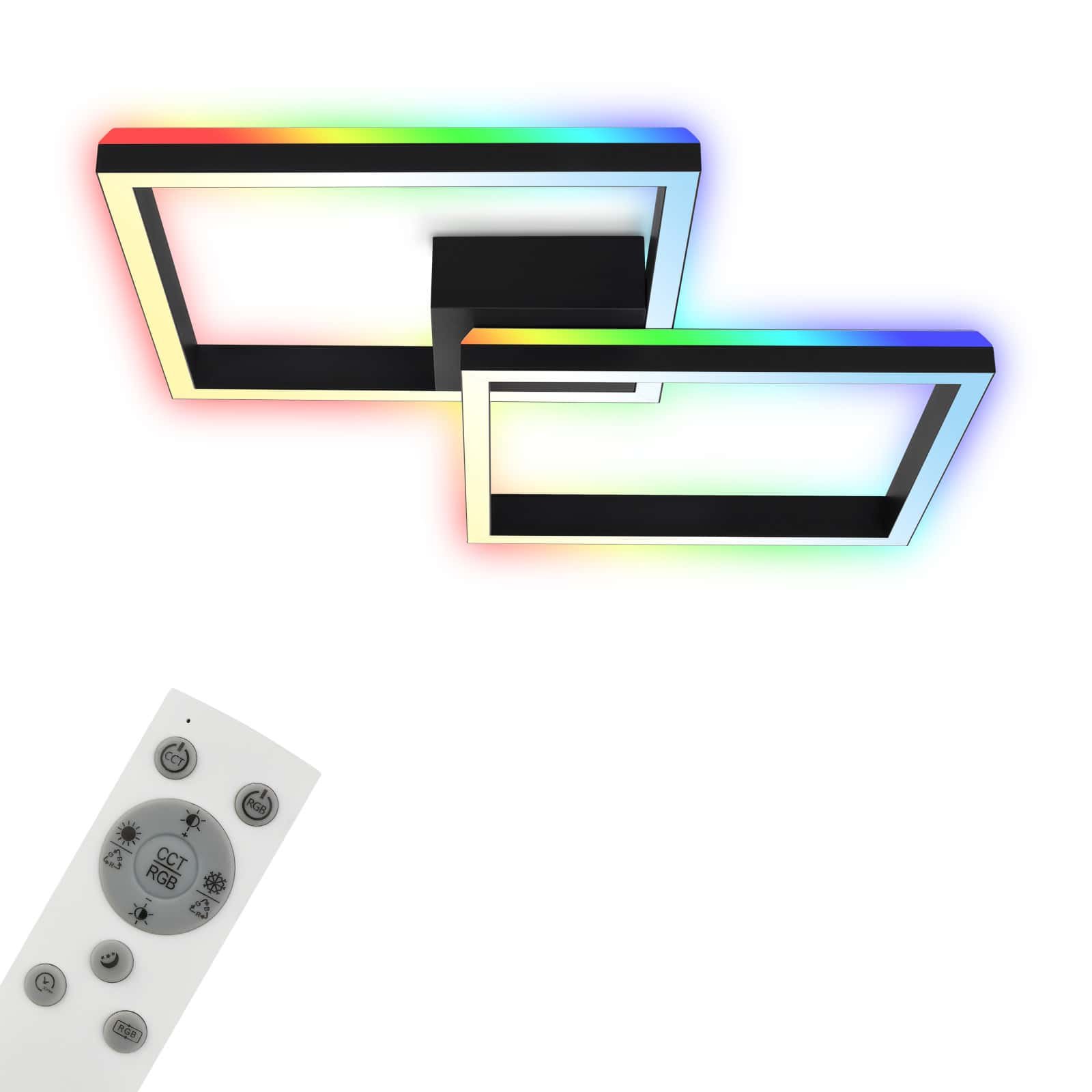 BRILO 3753-015 RGB CCT LED stropní svítidlo, 64 cm, 40 W, 3600 lm, černá - BRILO