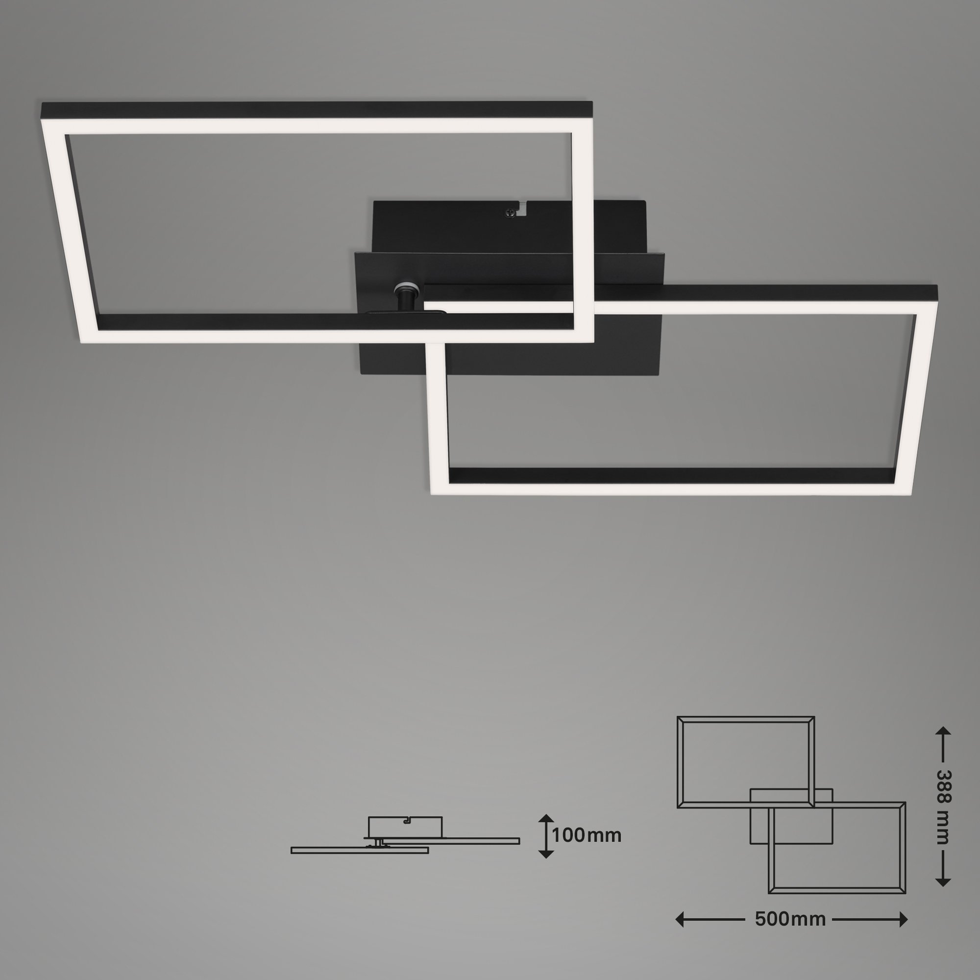 BRILO 3149-015 LED CCT rám 50 cm 2x15W 1650lm černá - BRILO (obrázek 9)