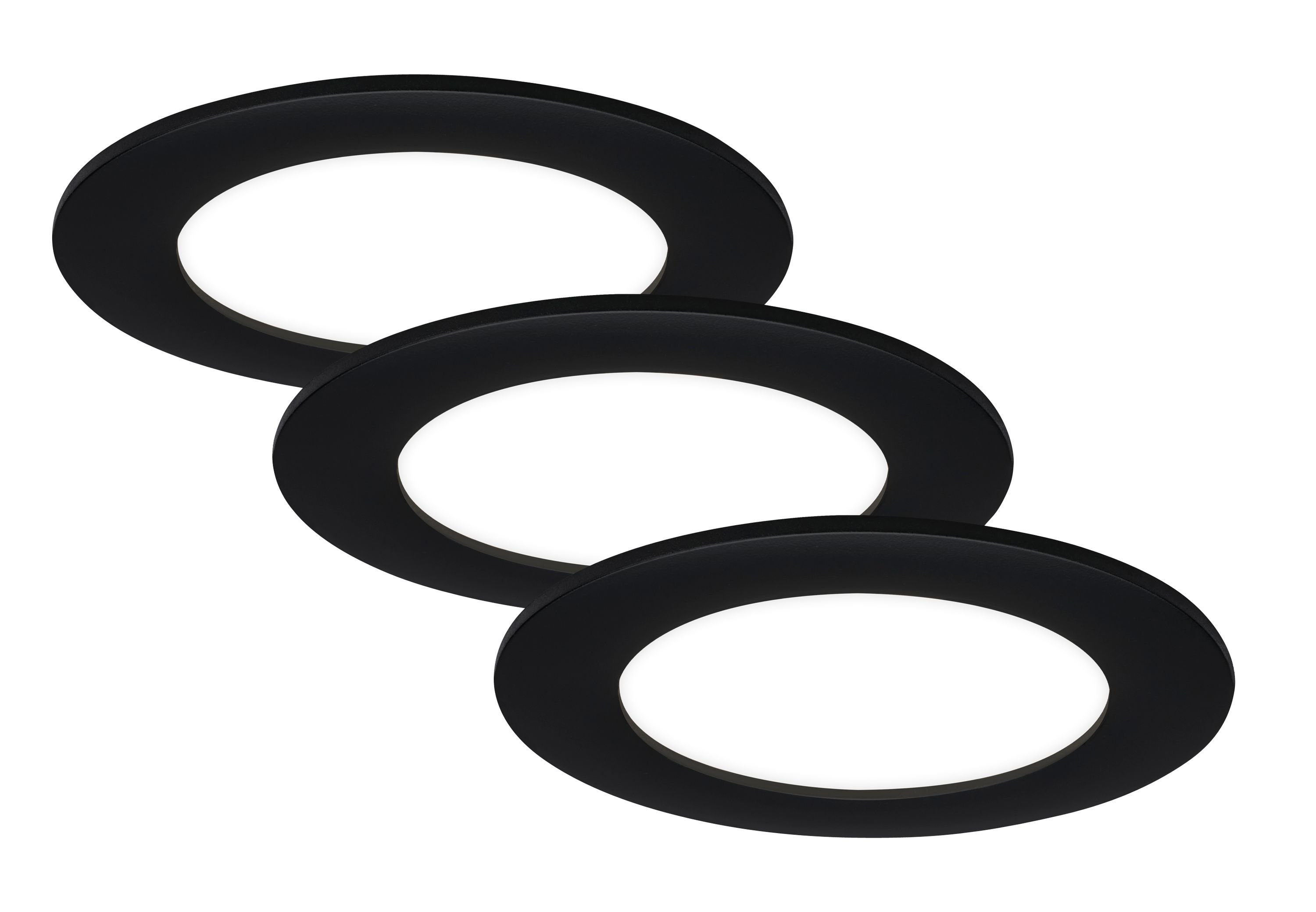 BRI 7115-435 3ks sada LED vestavné svítidlo, pr. 12 cm, 7 W, 600 lm, černá - BRILONER