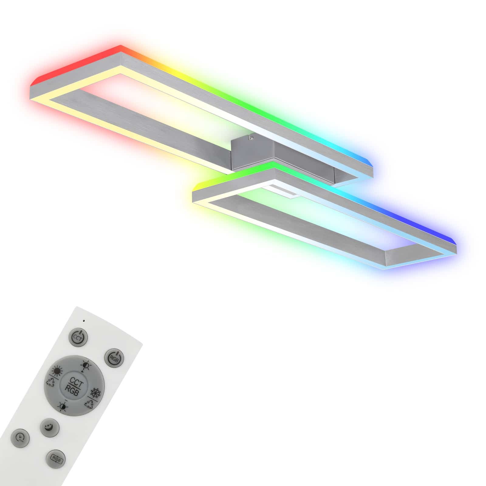 Levně BRILO 3754-019 RGB CCT LED stropní svítidlo, 119,5 cm, 45 W, 4400 lm, hliník - BRILO