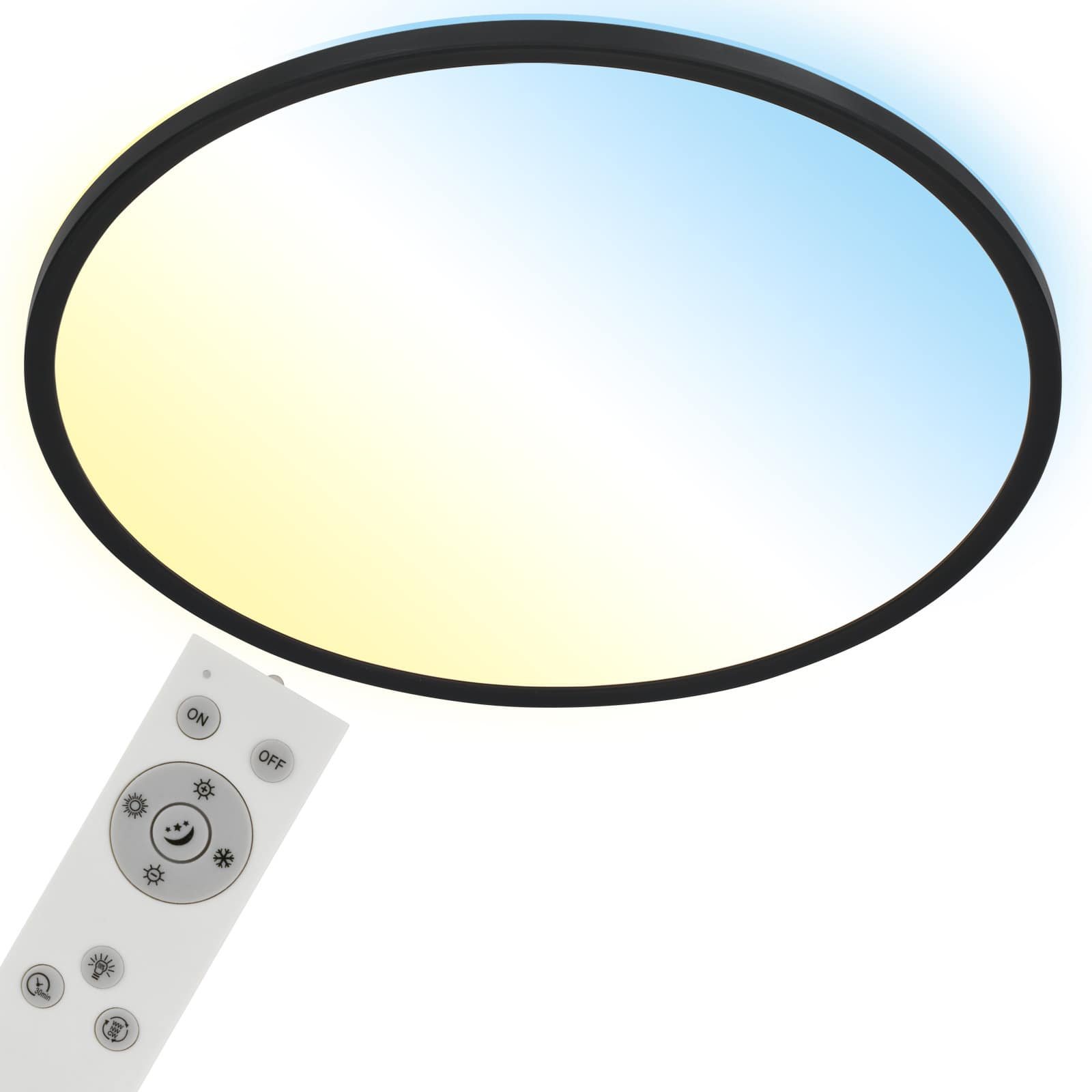 BRILO 3728-015 Ultraploché CCT svítidlo LED panel, pr.48 cm, LED, 31 W, 3500 lm, černá - BRILO