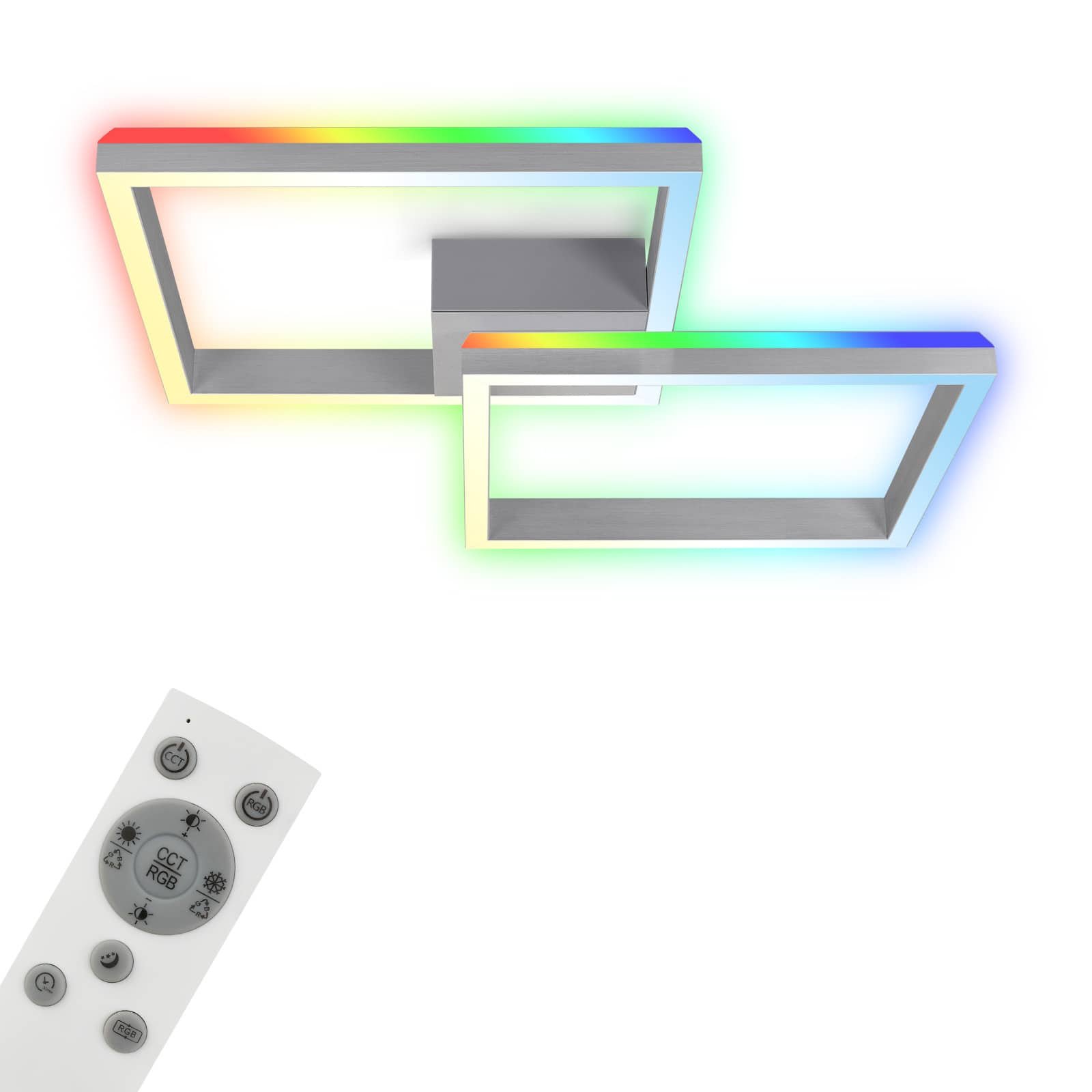 BRILO 3753-019 RGB CCT LED stropní svítidlo, 64 cm, 40 W, 3600 lm, hliník - BRILO