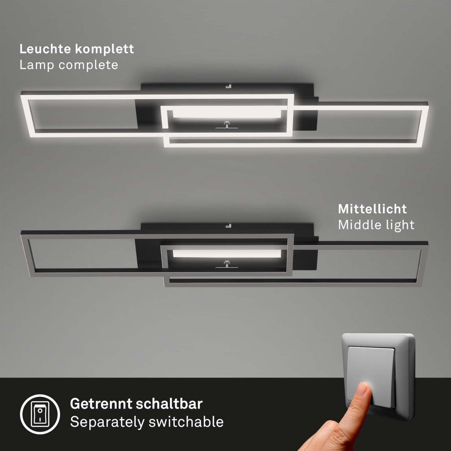 BRILO 3546-015 LED stropní svítidlo, 82,7 cm, 40 W, 4400 lm, černá - BRILO (obrázek 3)