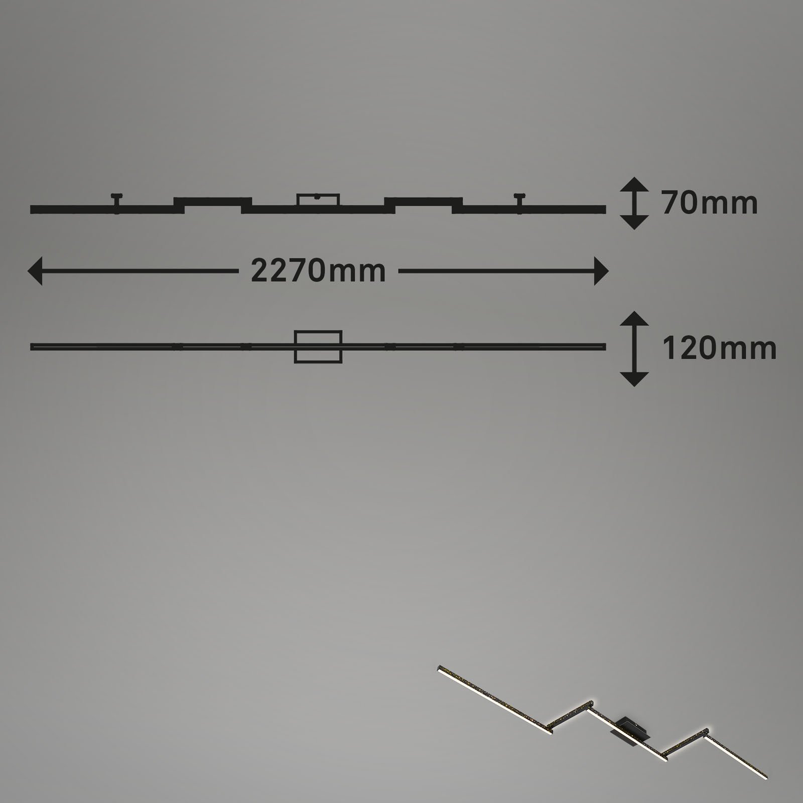 BRILO 3719-055 LED nástěnné a stropní svítidlo, 227 cm, 24 W, 700 lm, černá - BRILO (obrázek 5)