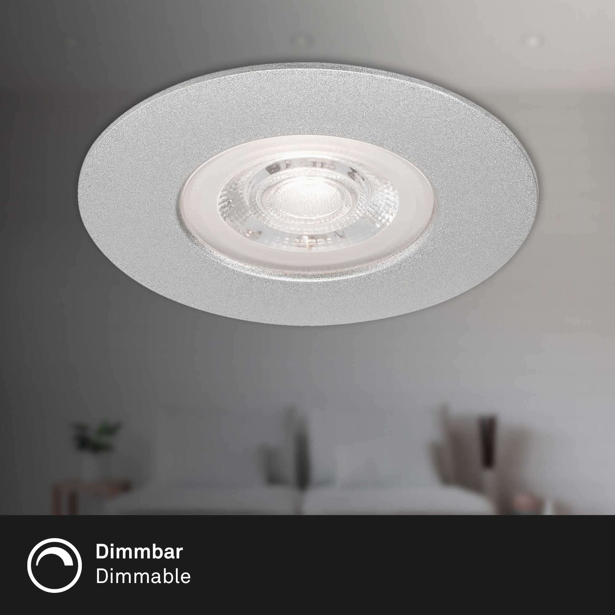 BRI 7047-034 3ks sada LED vestavné svítidlo, pr. 9 cm, stmívatelné 5 W, matný chrom - BRILONER (obrázek 3)