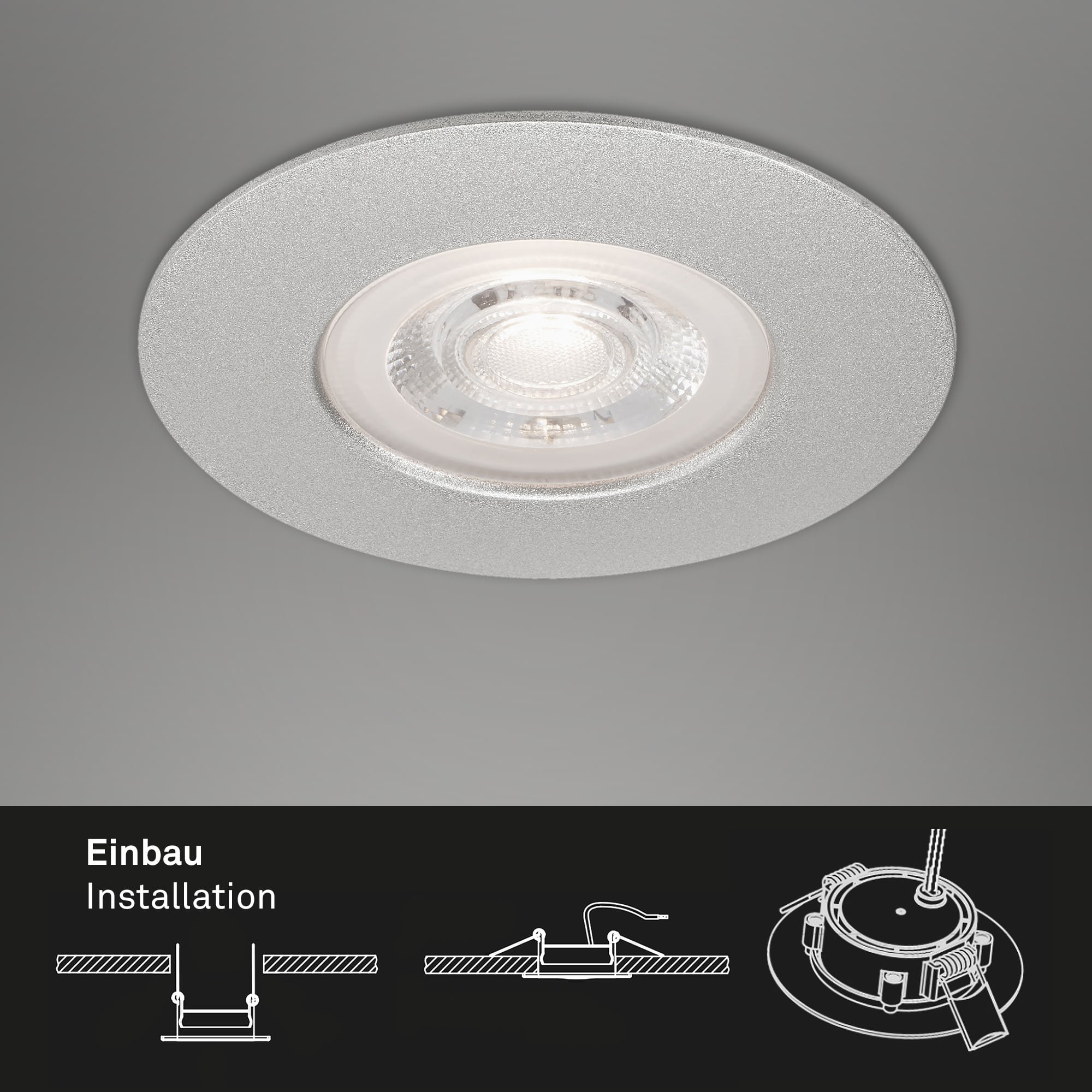 BRI 7047-034 3ks sada LED vestavné svítidlo, pr. 9 cm, stmívatelné 5 W, matný chrom - BRILONER (obrázek 4)