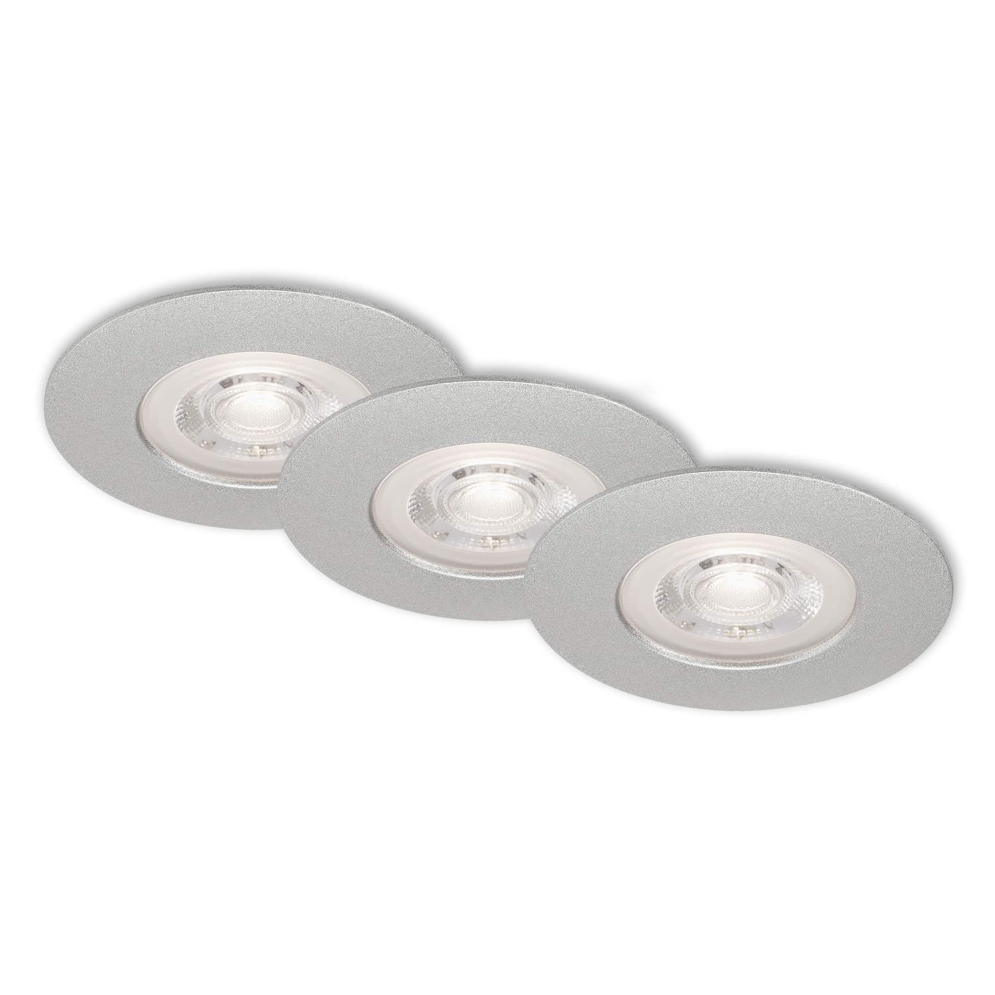 BRI 7046-034 3ks sada LED vestavné svítidlo, pr. 9 cm, 5 W, matný chrom - BRILONER