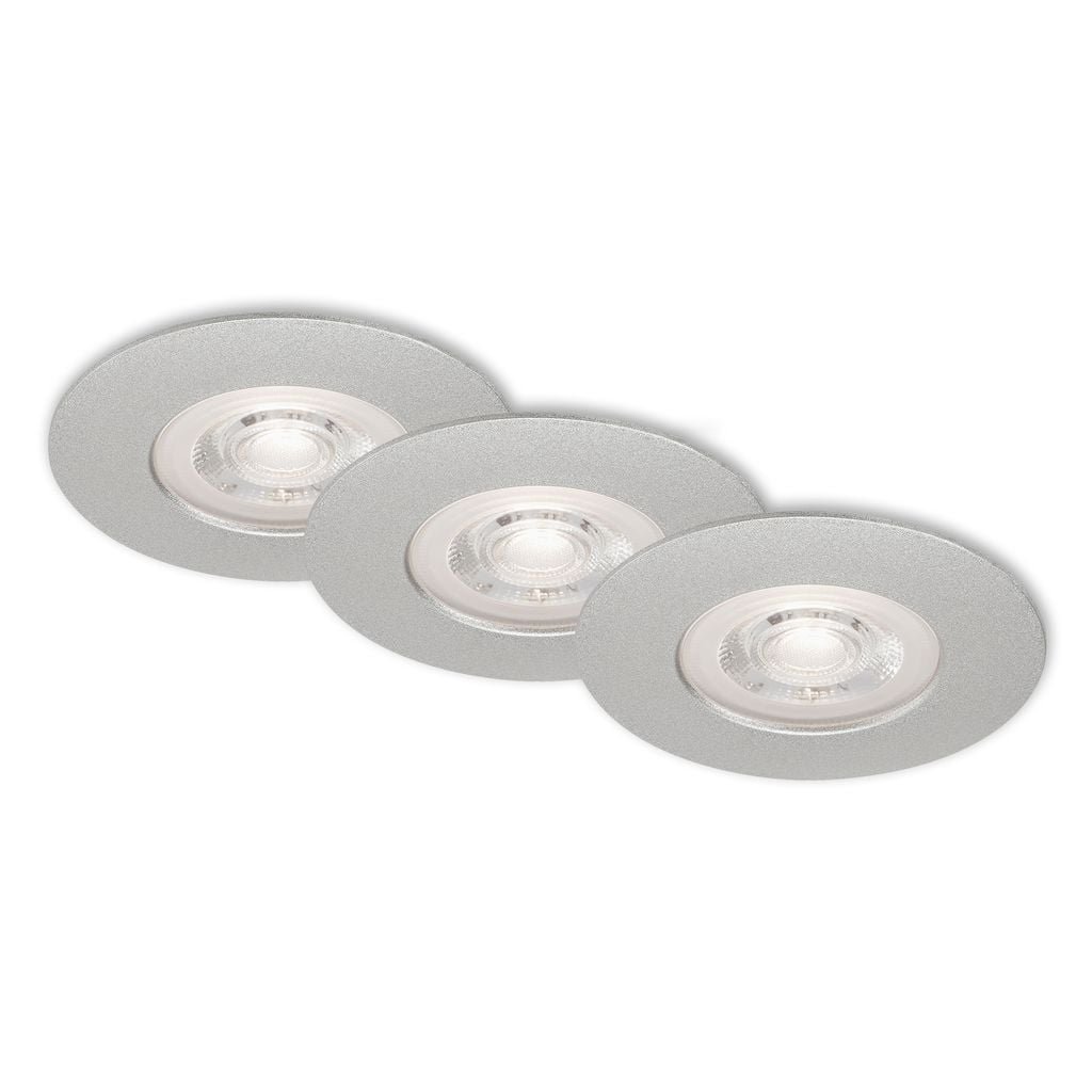 BRI 7046034 3ks sada LED vestavné svítidlo, pr. 9 cm, 5 W, matný chrom (starý kód: BRI 7046-034) - BRILONER