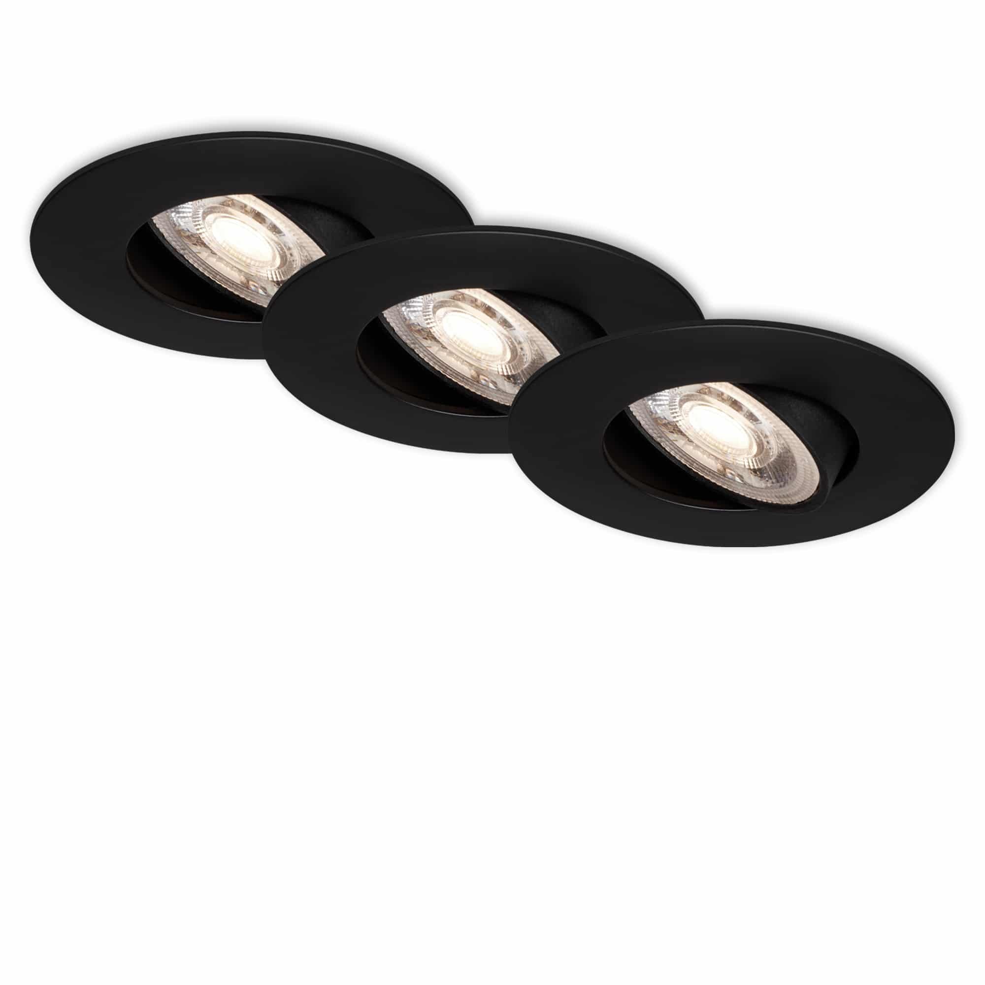 BRI 7048-035 3ks sada LED vestavné svítidlo, pr. 9 cm, nastavitelné, 5 W, černá - BRILONER