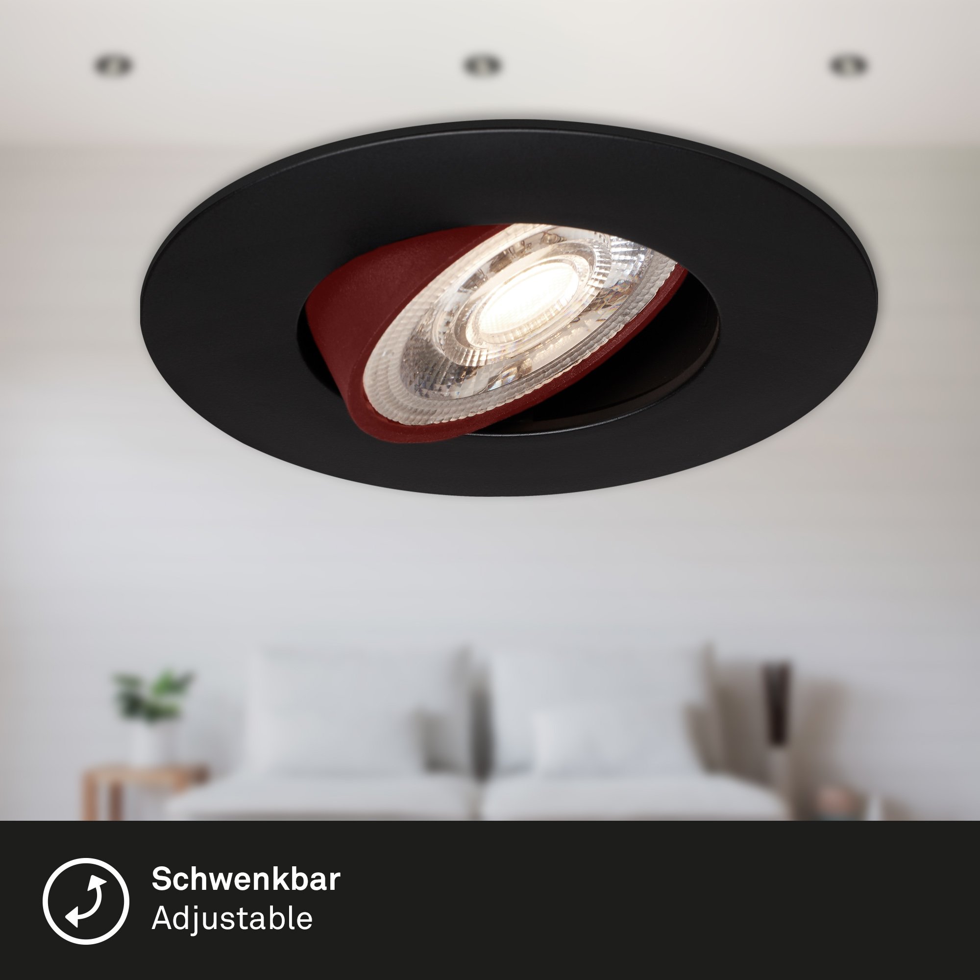 BRI 7146-035 3ks sada ultraploché LED vestavné svítidlo, pr. 9 cm, 5 W, černá - BRILONER (obrázek 3)