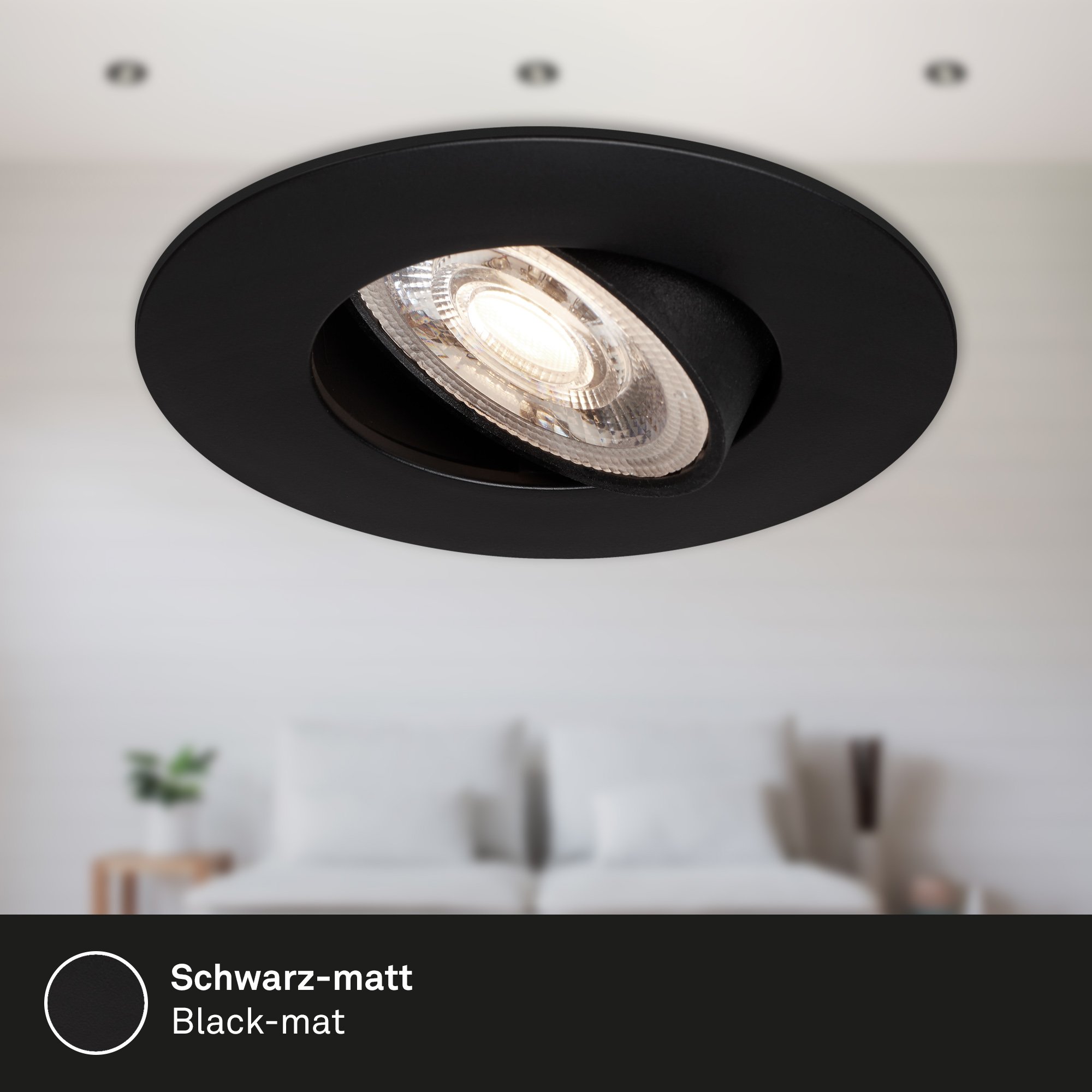 BRI 7146-035 3ks sada ultraploché LED vestavné svítidlo, pr. 9 cm, 5 W, černá - BRILONER (obrázek 6)