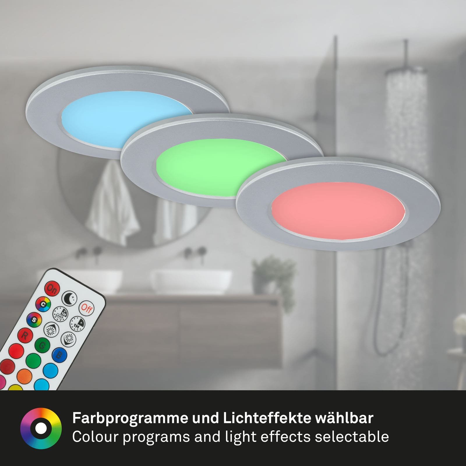 BRI 7035-034 RGB-CCT LED vestavná svítidla sada, pr.9,2 cm, 3x LED, 4,8 W, 450 lm, matný chrom - BRILONER (obrázek 7)