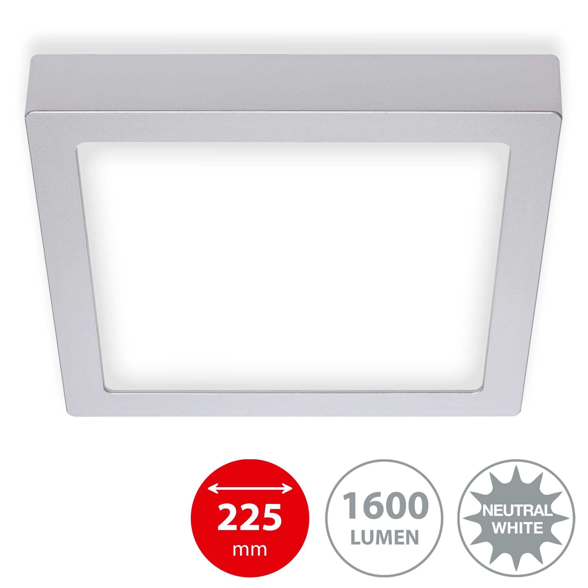 BRI 7118-414 LED stropní svítidlo, 22,5 cm, 16,5 W, matný chrom - BRILONER (obrázek 2)