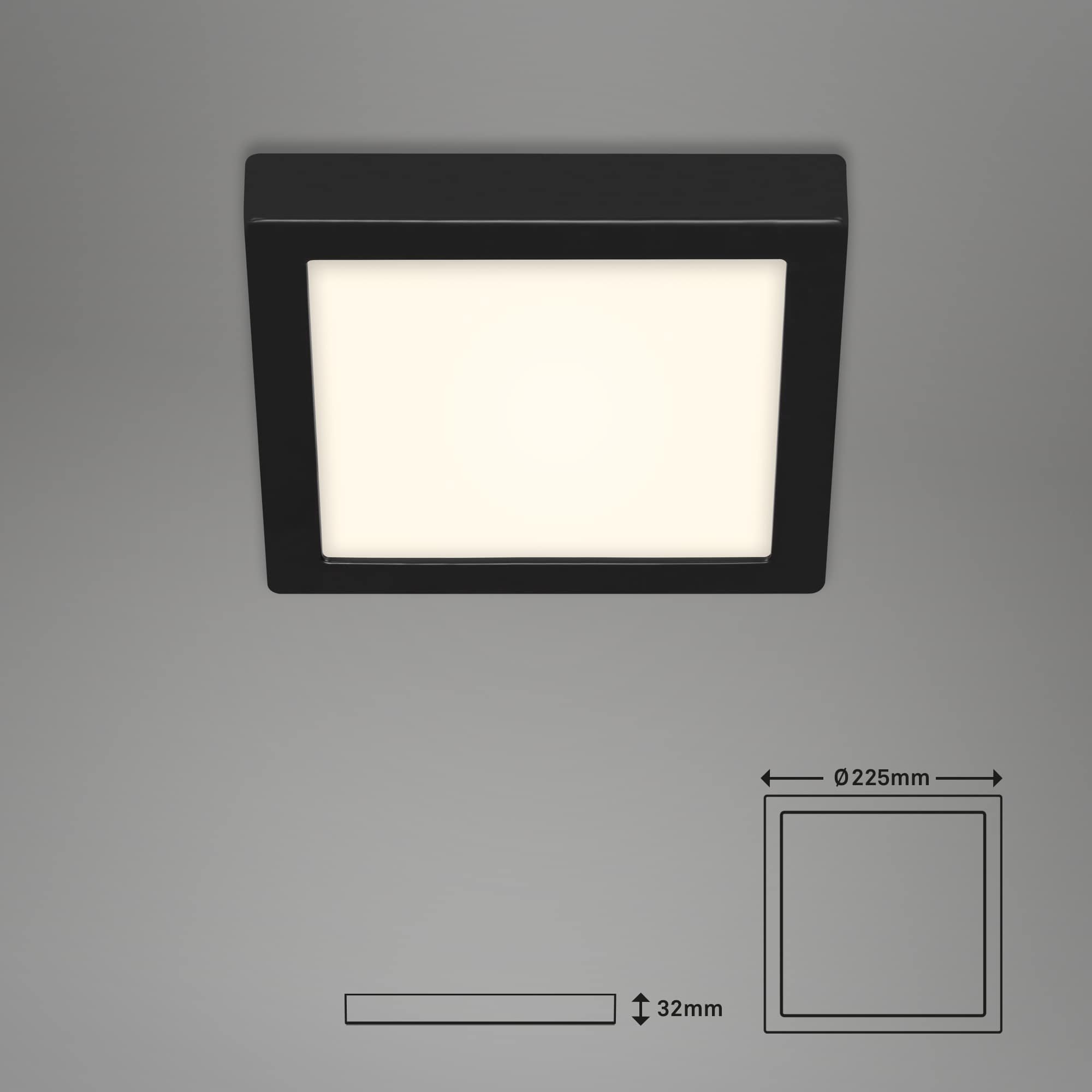BRI 3466-415 LED stropní svítidlo, 22,5 cm, 16,5 W, černá - BRILONER (obrázek 5)