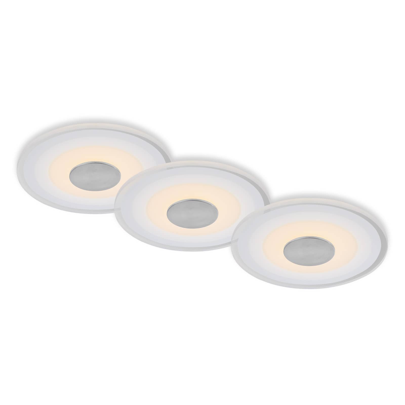 Levně BRI 7043-039 LED vestavné svítidlo, pr.12 cm, 3x LED, 6 W, 650 lm, hliník - BRILONER