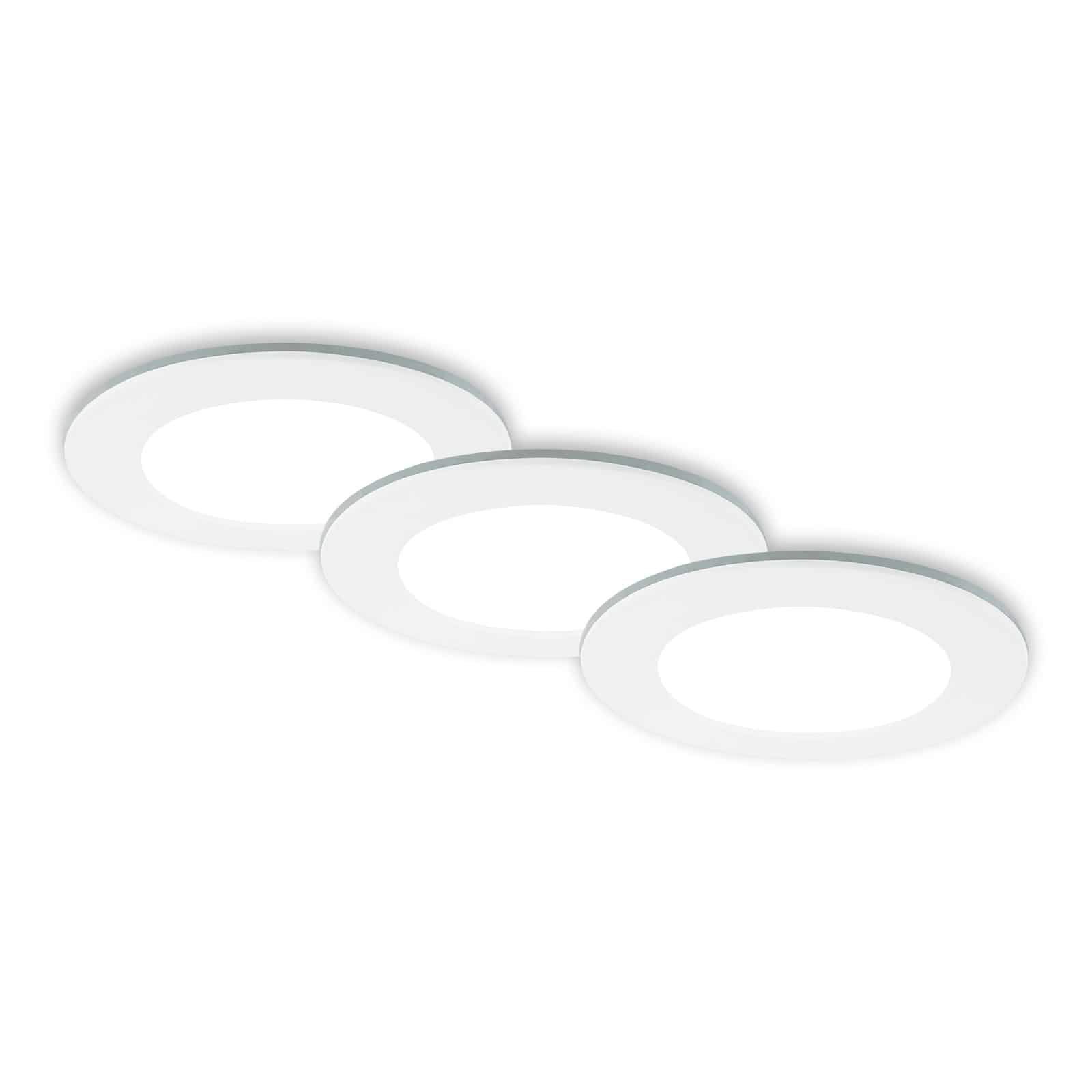 BRI 7034-036 CCT LED vestavná svítidla sada, pr.9,2 cm, 3x LED, 4,8 W, 450 lm, bílé - BRILONER