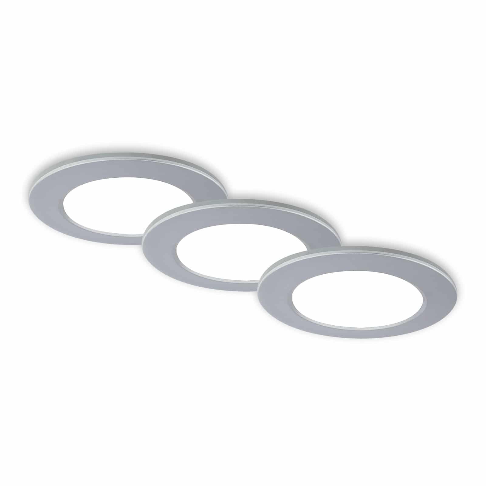 BRI 7034-034 CCT LED vestavná svítidla sada, pr.9,2 cm, 3x LED, 4,8 W, 450 lm, matný chrom - BRILONER