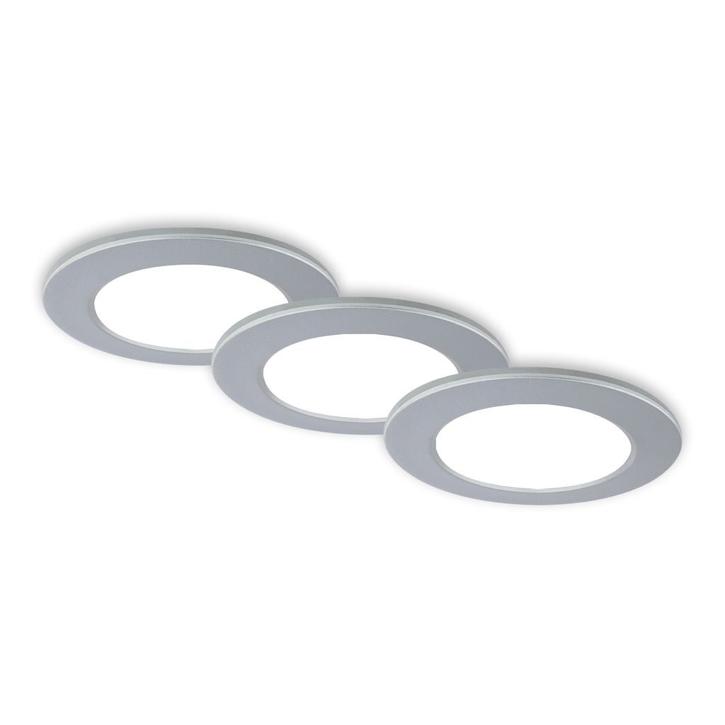 BRI 7034034 CCT LED vestavná svítidla sada, pr.9,2 cm, 3x LED, 4,8 W, 450 lm, matný chrom (starý kód: BRI 7034-034) - BRILONER
