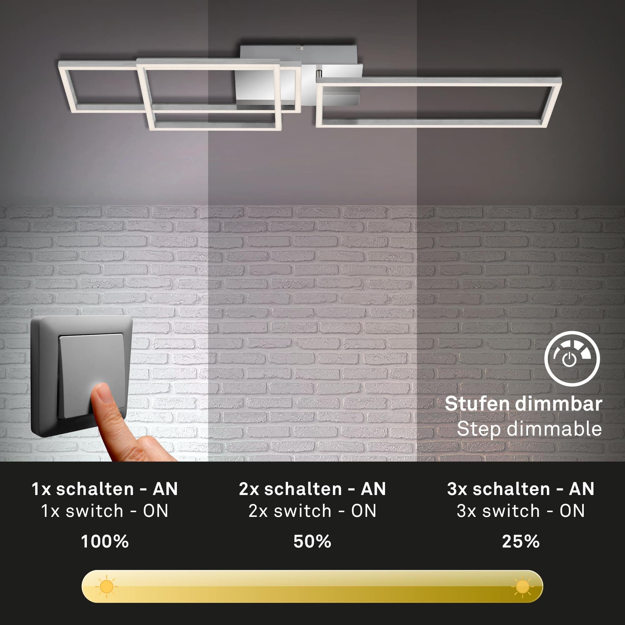 BRI 3136-018 LED rám 92,8 cm 15W 1500lm chrom - BRILONER (obrázek 3)