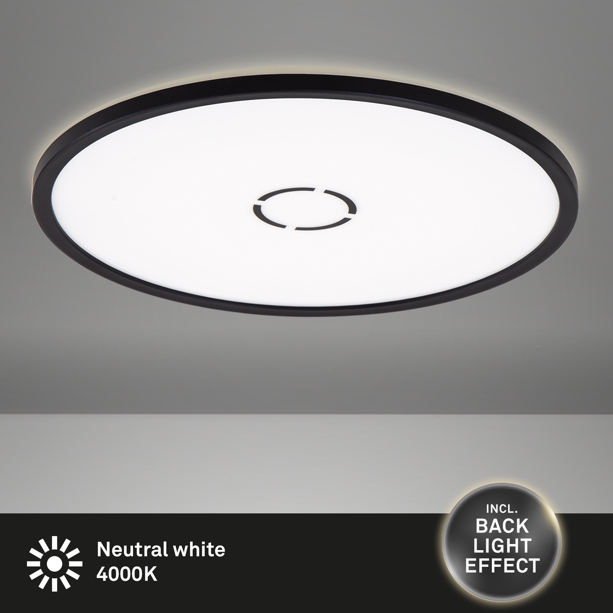 BRI 3392-015 Slim svítidlo LED panel, pr. 42 cm, 3000 lm, 22 W, černá - BRILONER (obrázek 2)