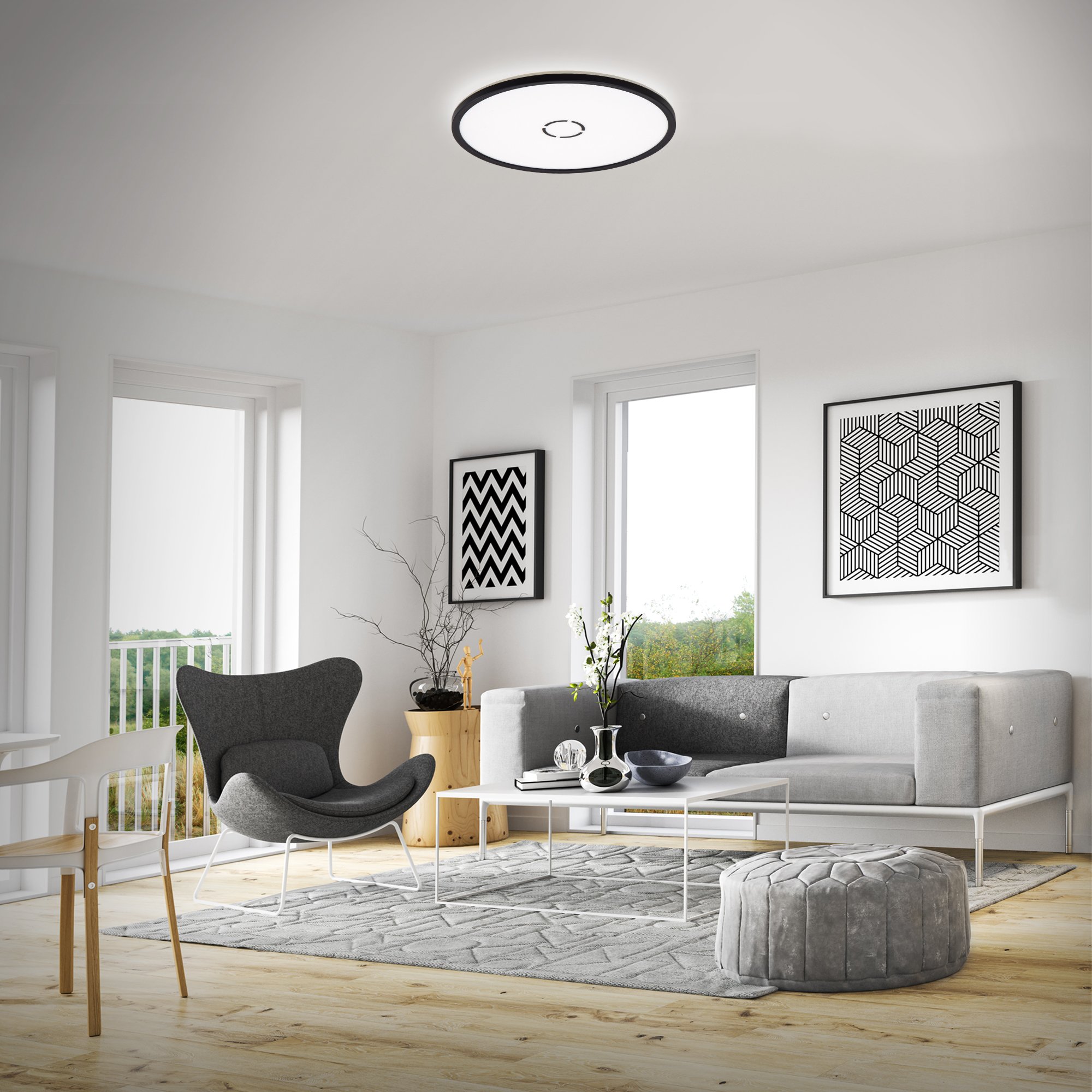 BRI 3392-015 Slim svítidlo LED panel, pr. 42 cm, 3000 lm, 22 W, černá - BRILONER (obrázek 3)