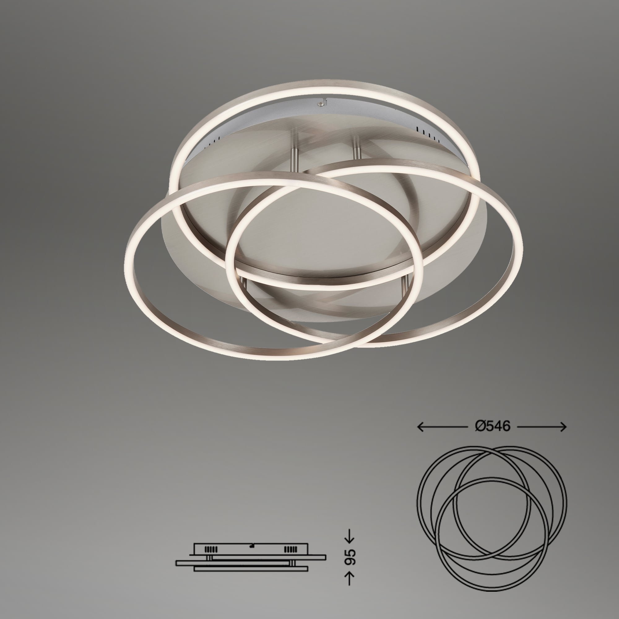 BRI 3248-012 LED stropní svítidlo, pr. 52,5 cm, 56 W, matný nikl - BRILONER (obrázek 4)