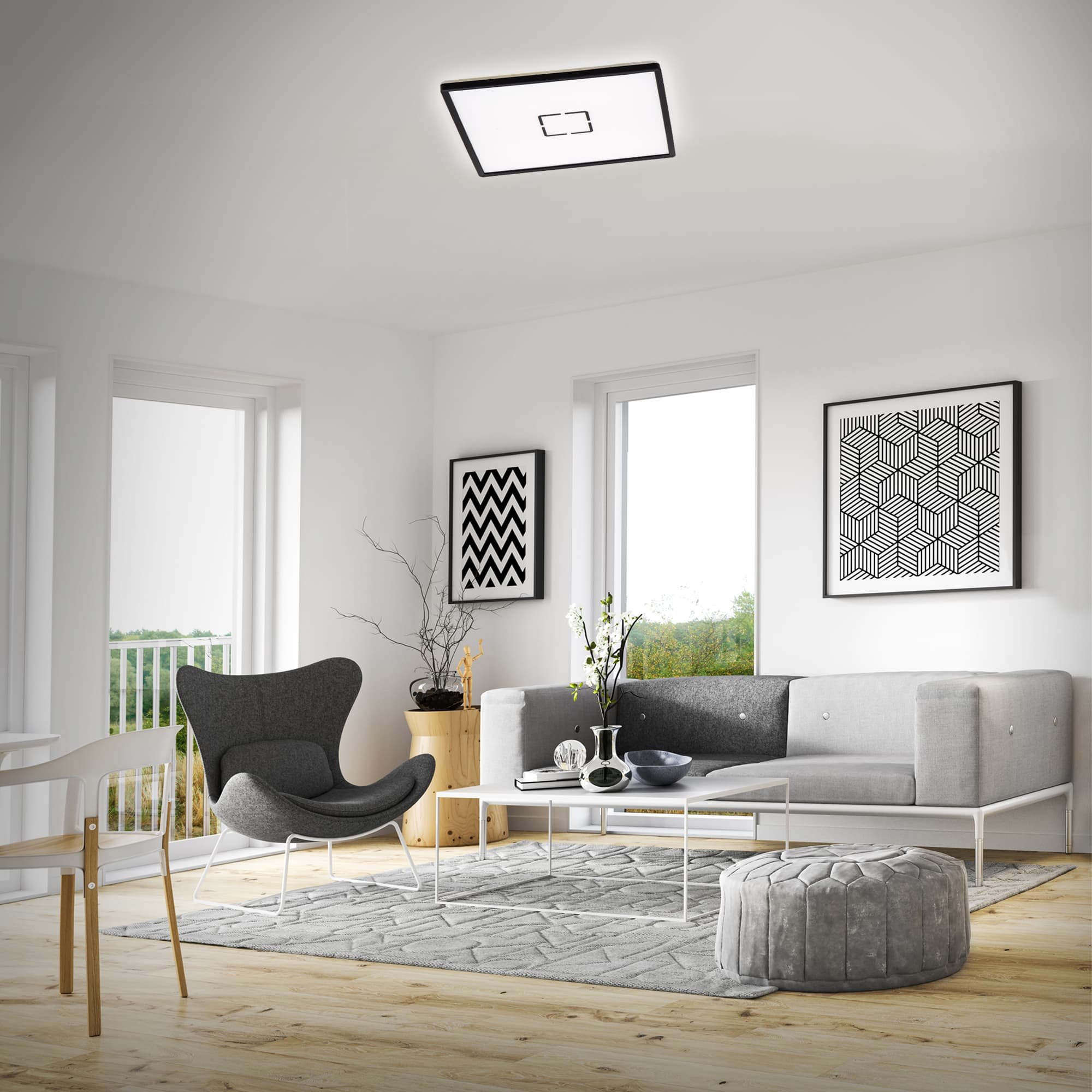 BRI 3393-015 Slim svítidlo LED panel, 42 cm, 3000 lm, 22 W, černá - BRILONER (obrázek 3)