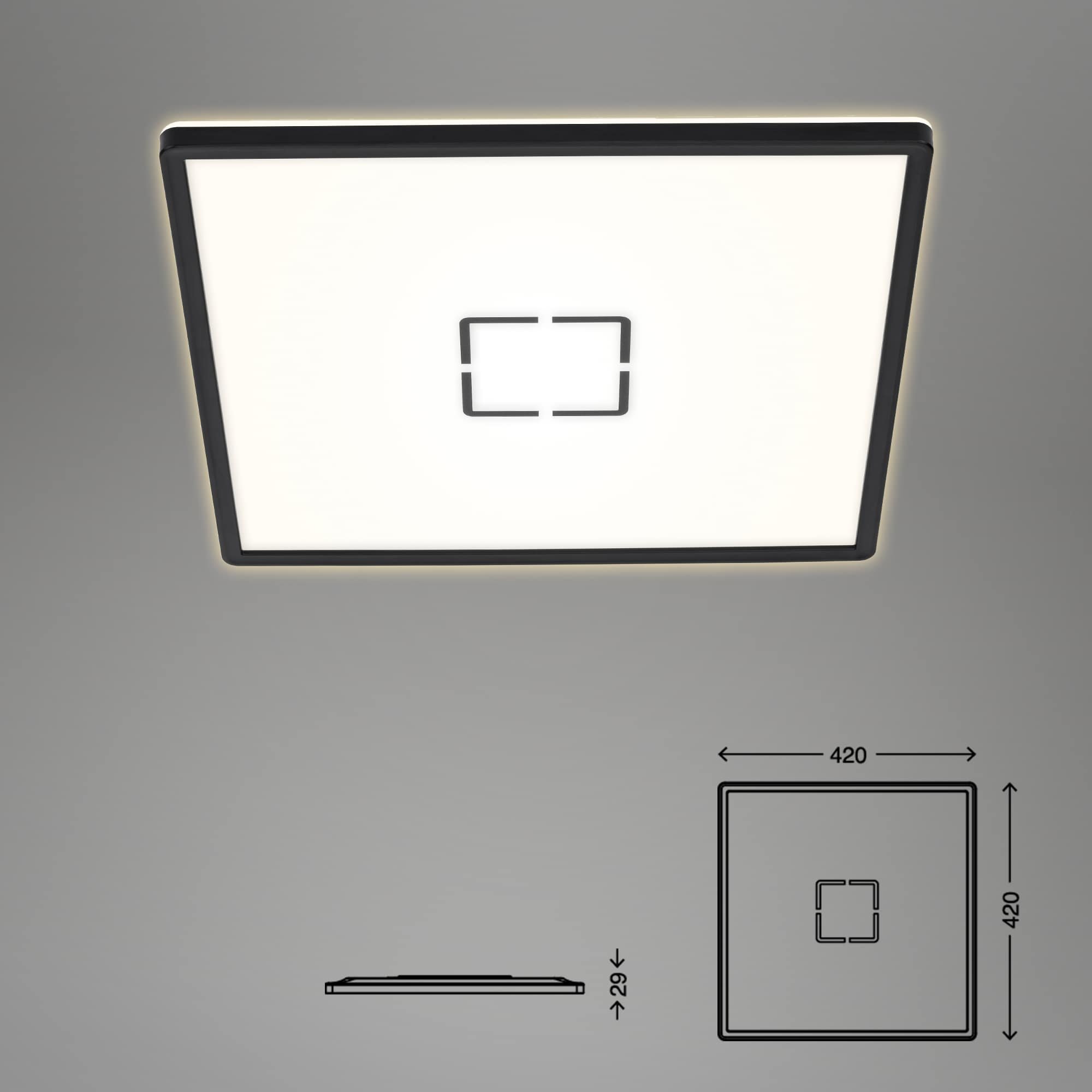 BRI 3393-015 Slim svítidlo LED panel, 42 cm, 3000 lm, 22 W, černá - BRILONER (obrázek 6)