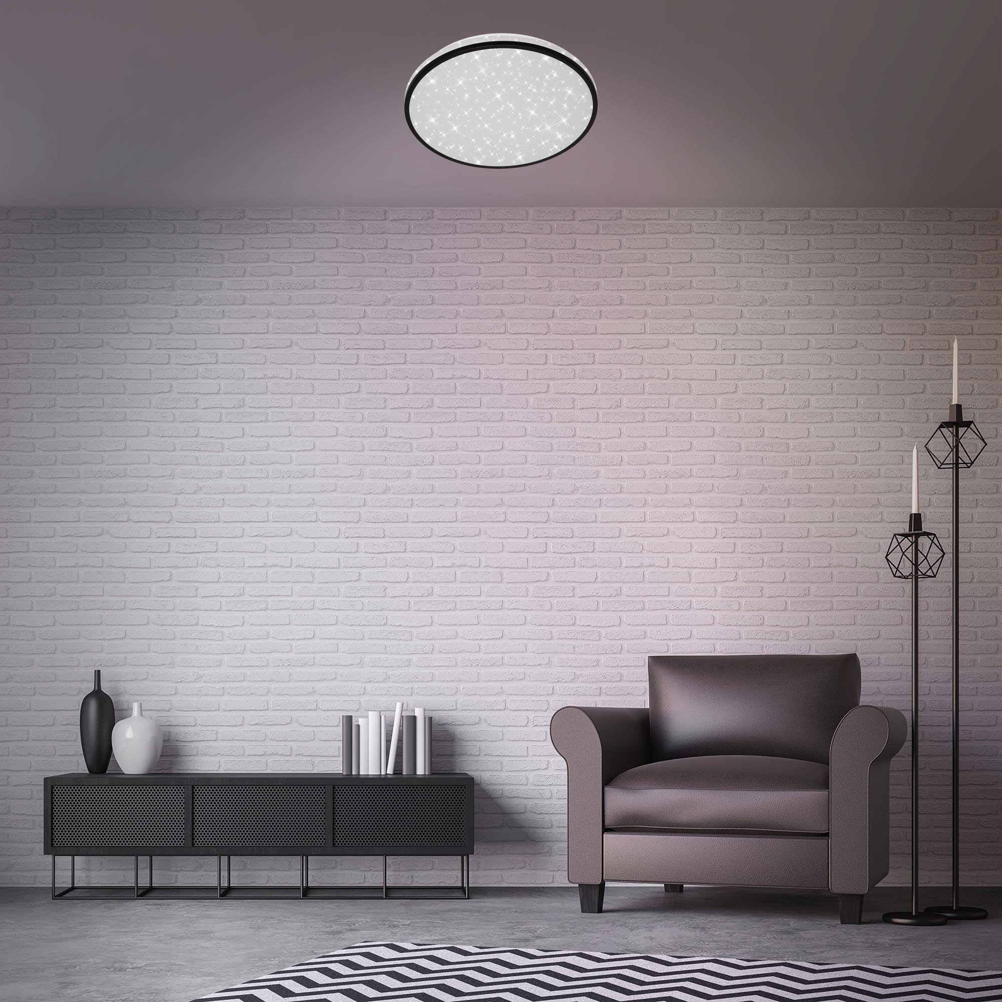 BRI 3456-215 LED stropní svítidlo hvězdné nebe, pr. 38 cm, 24 W, černá - BRILONER (obrázek 5)