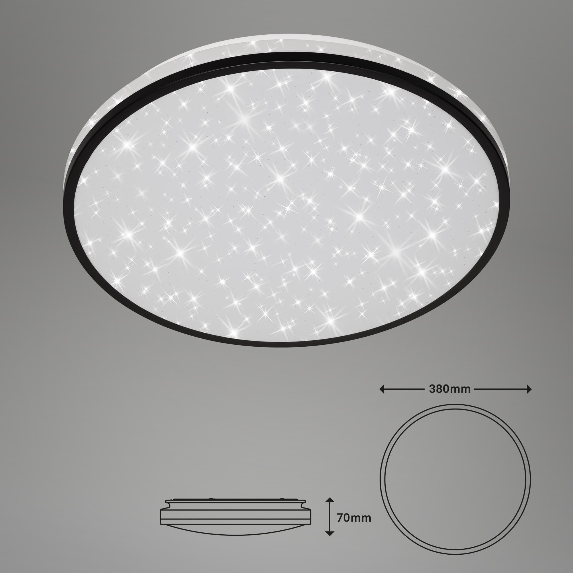 BRI 3456-215 LED stropní svítidlo hvězdné nebe, pr. 38 cm, 24 W, černá - BRILONER (obrázek 7)