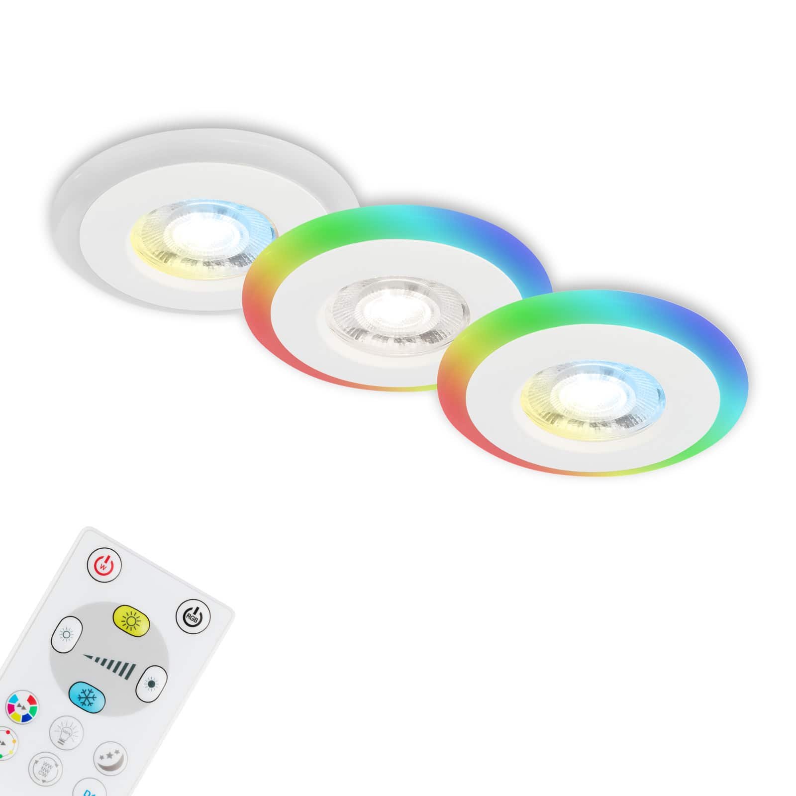 Levně BRI 7040-036 LED vestavná svítidla sada, pr.8,4 cm, 3x LED, 5 W, 460 lm, bílé - BRILONER