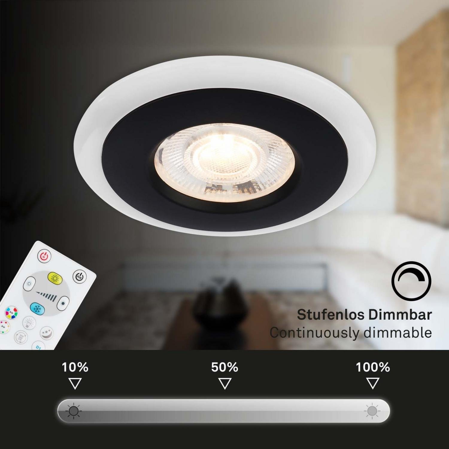 BRI 7040-035 LED vestavná svítidla sada, pr.8,4 cm, 3x LED, 5 W, 460 lm, černá - BRILONER (obrázek 10)