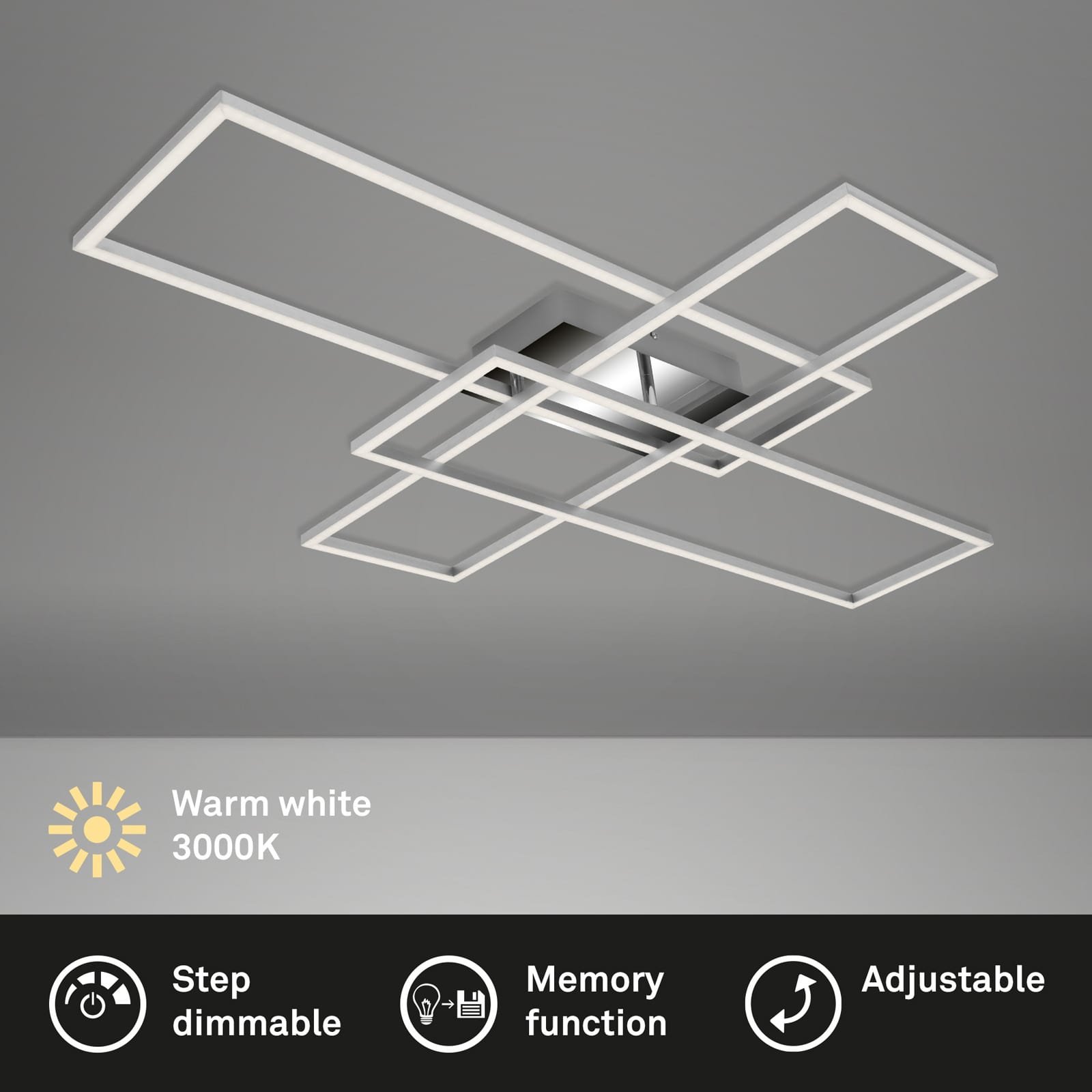 BRI 3504-018 CCT LED stropní svítidlo, 104 cm, 50 W, chrom - BRILONER (obrázek 3)
