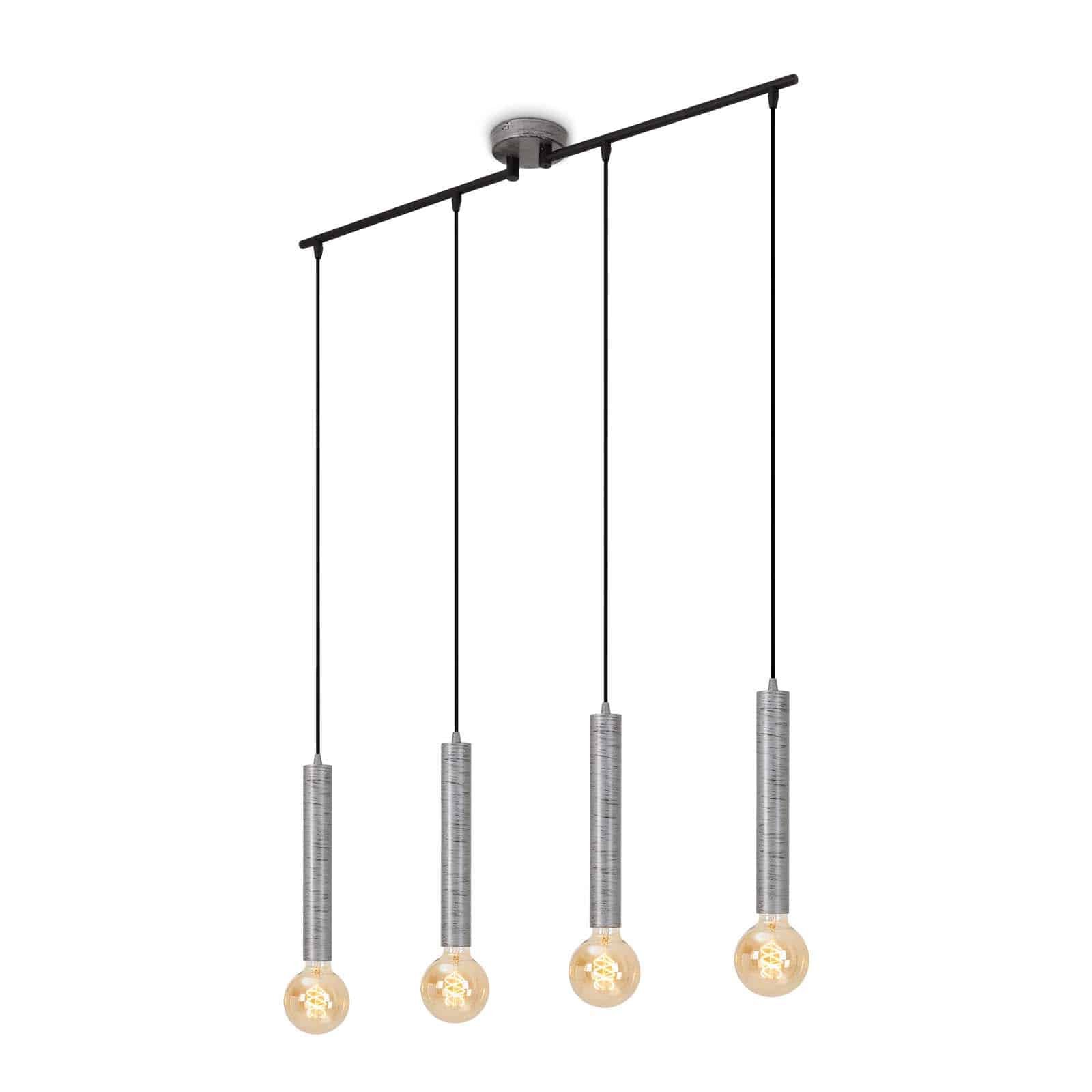 BRI 4031-044 Retro závěsné svítidlo, 85 cm, bez 4x E27, max. 60 W, antická stříbrná - BRILONER