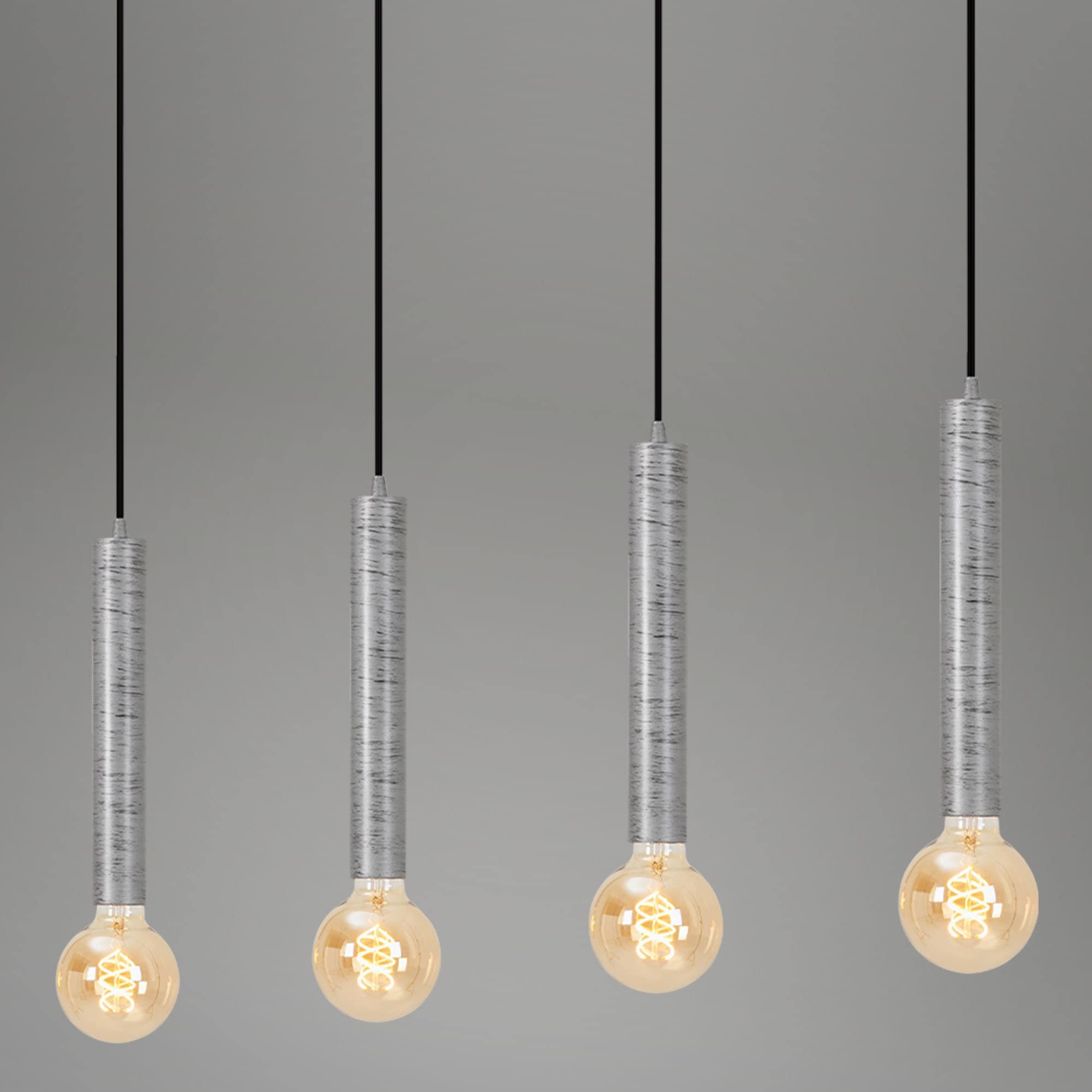 BRI 4031-044 Retro závěsné svítidlo, 85 cm, bez 4x E27, max. 60 W, antická stříbrná - BRILONER (obrázek 4)