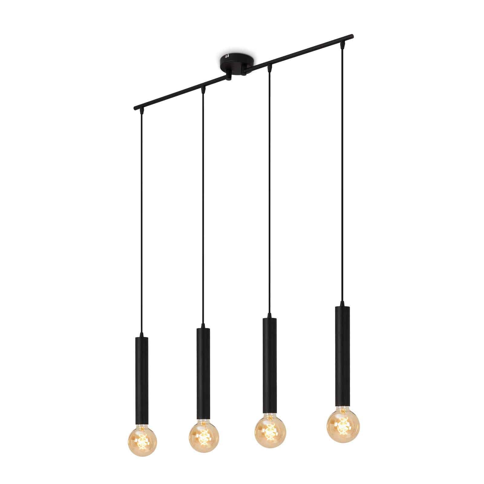 BRI 4031-045 Retro závěsné svítidlo, 85 cm, bez 4x E27, max. 60 W, černá-mat - BRILONER