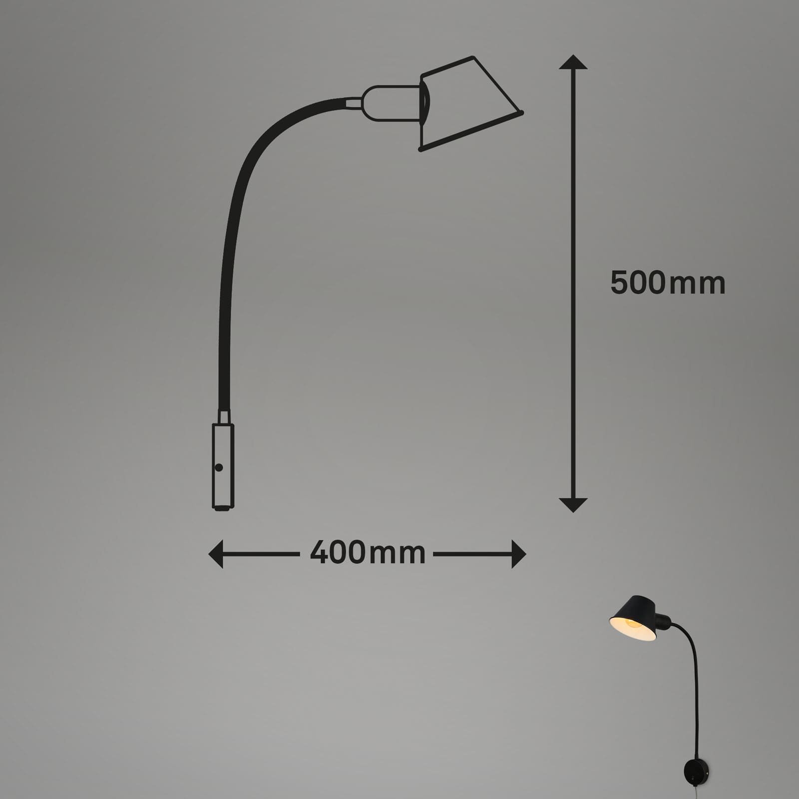 BRI 2089015 Noční lampička 55 cm 1x E27 10W černá - BRILONER (2089-015) (obrázek 6)