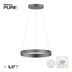 Obrázek pro produkt Paul Neuhaus LED závěsné svítidlo PURE-E-CLIPSE elektricky nastavitelná výška 2700-5000K šedá mystic - PAUL NEUHAUS